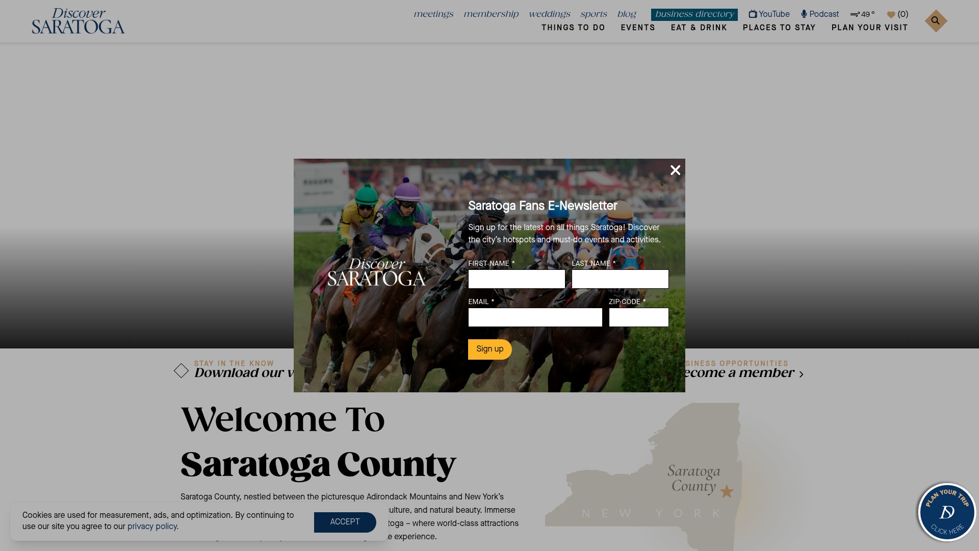 Screenshot of discoversaratoga.org