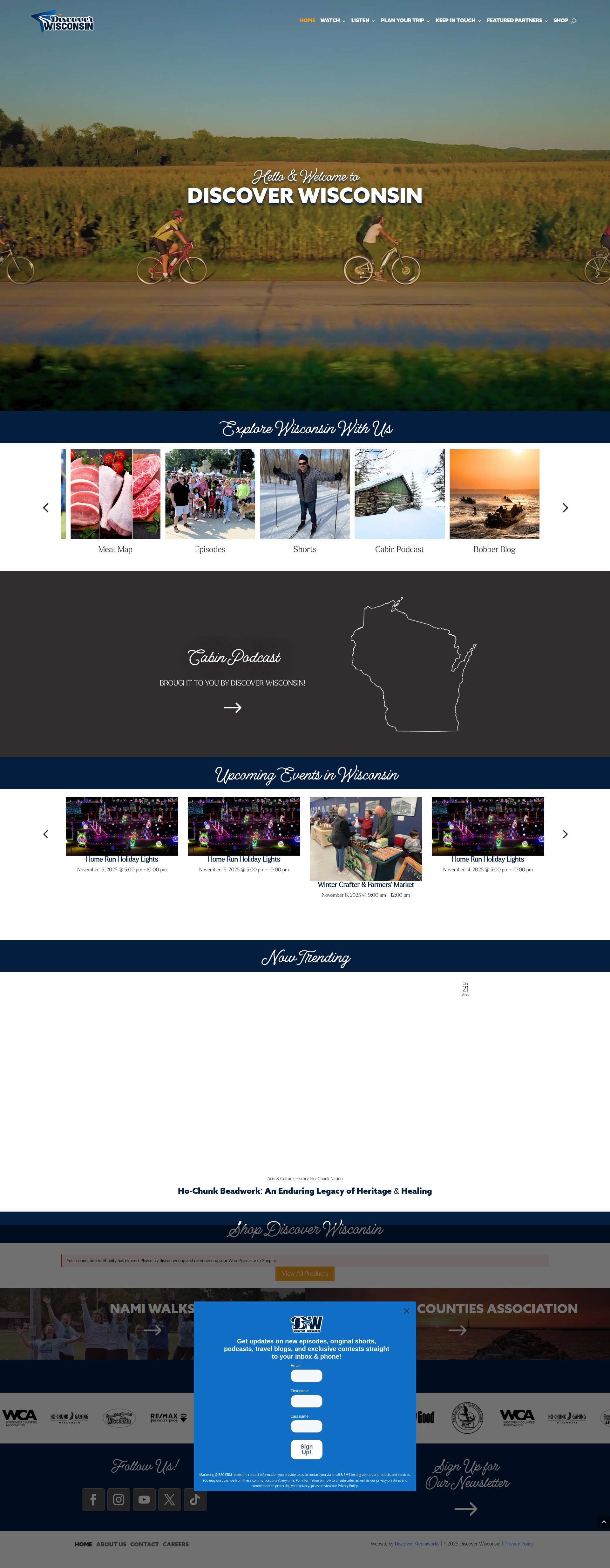 Screenshot of discoverwisconsin.com
