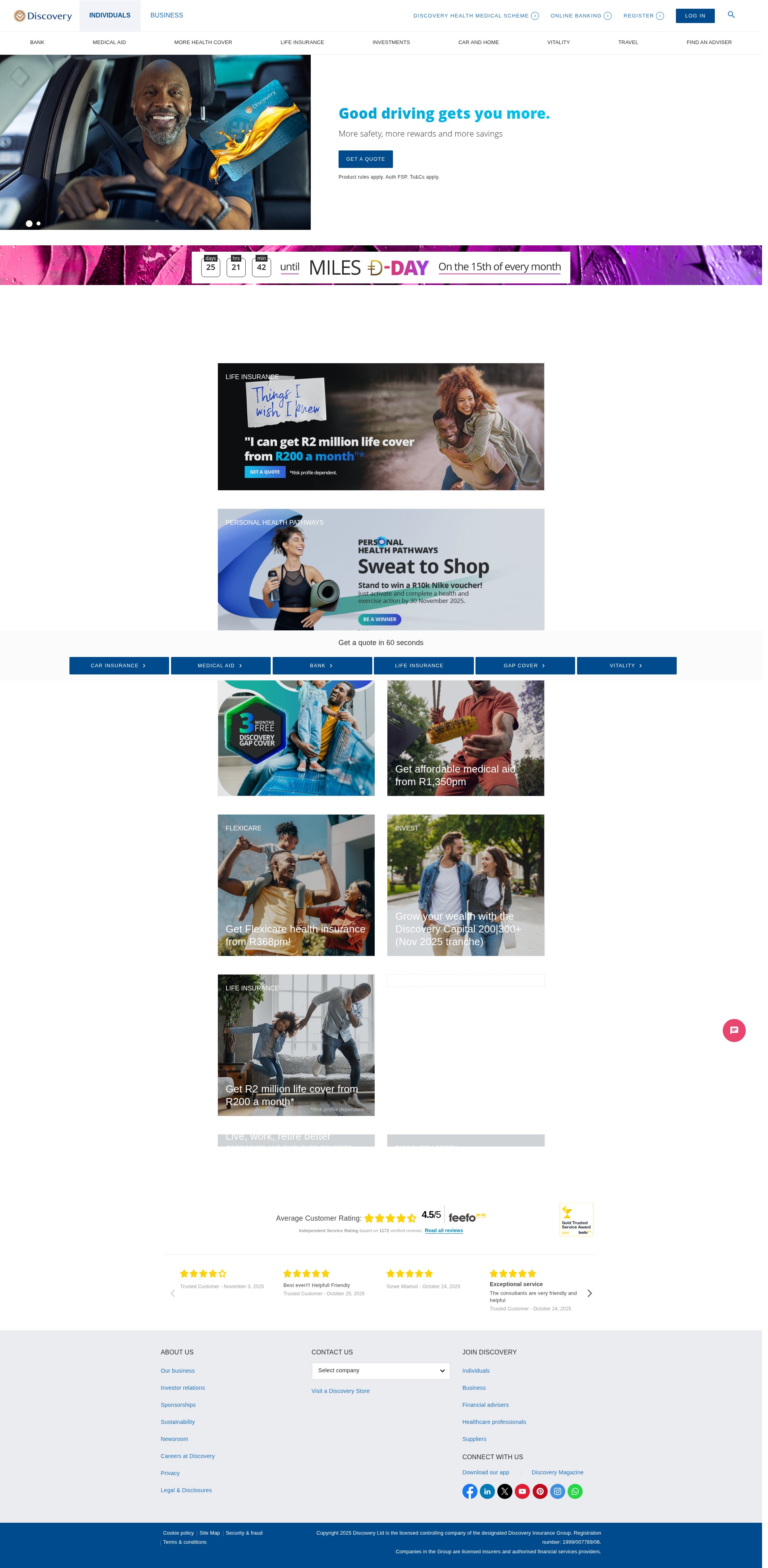Screenshot of discovery.co.za