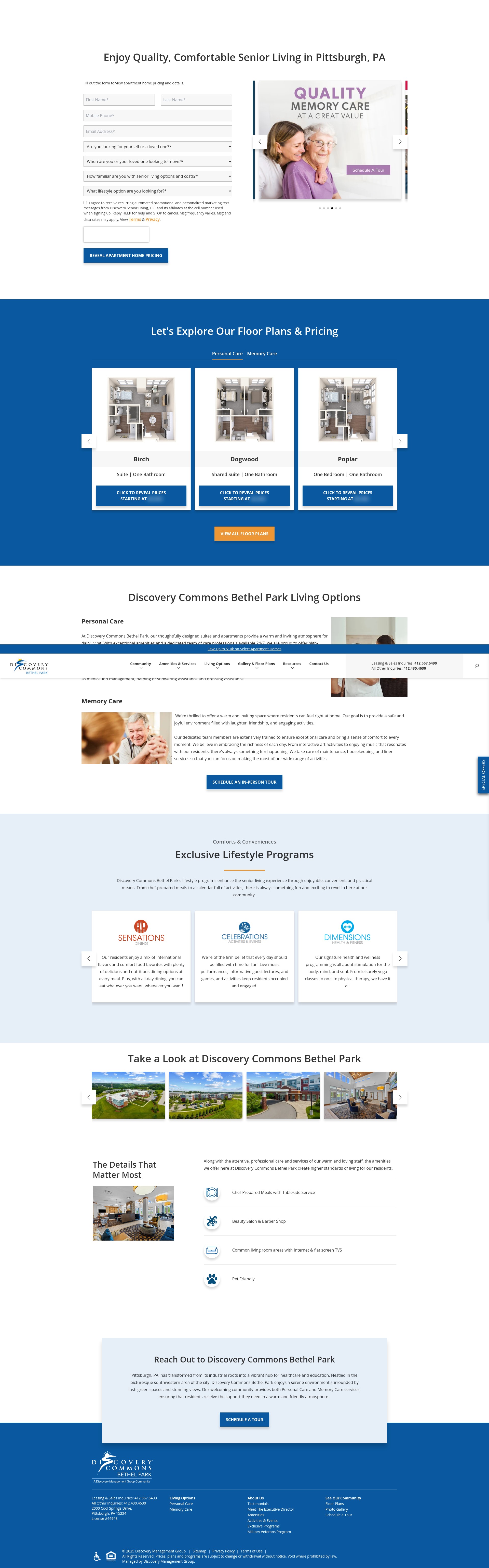 Screenshot of discoverycommonsbethelpark.com