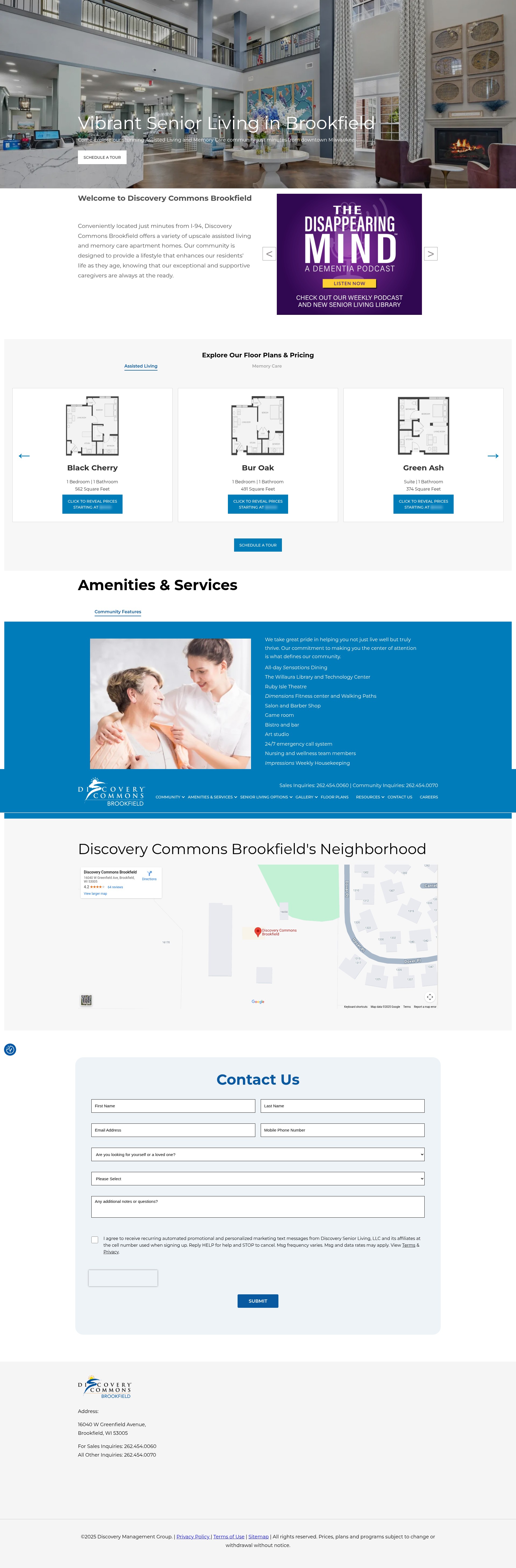 Screenshot of discoverycommonsbrookfield.com