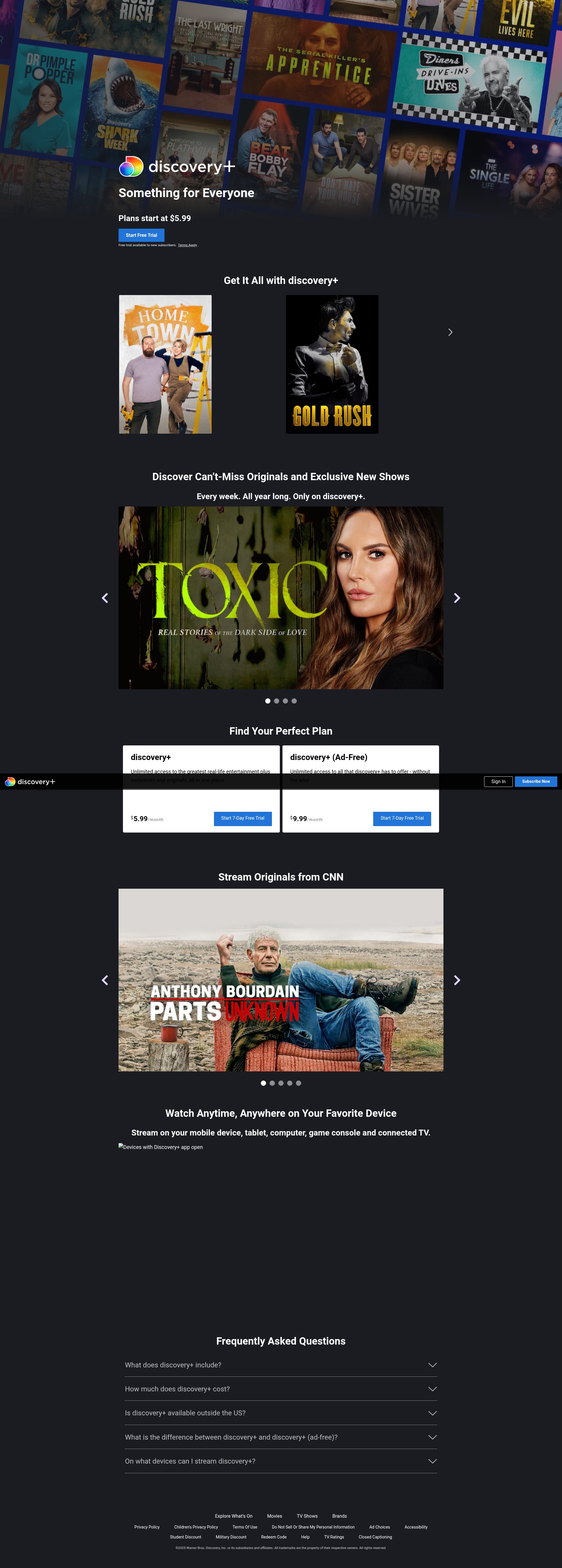 Screenshot of discoveryplus.com