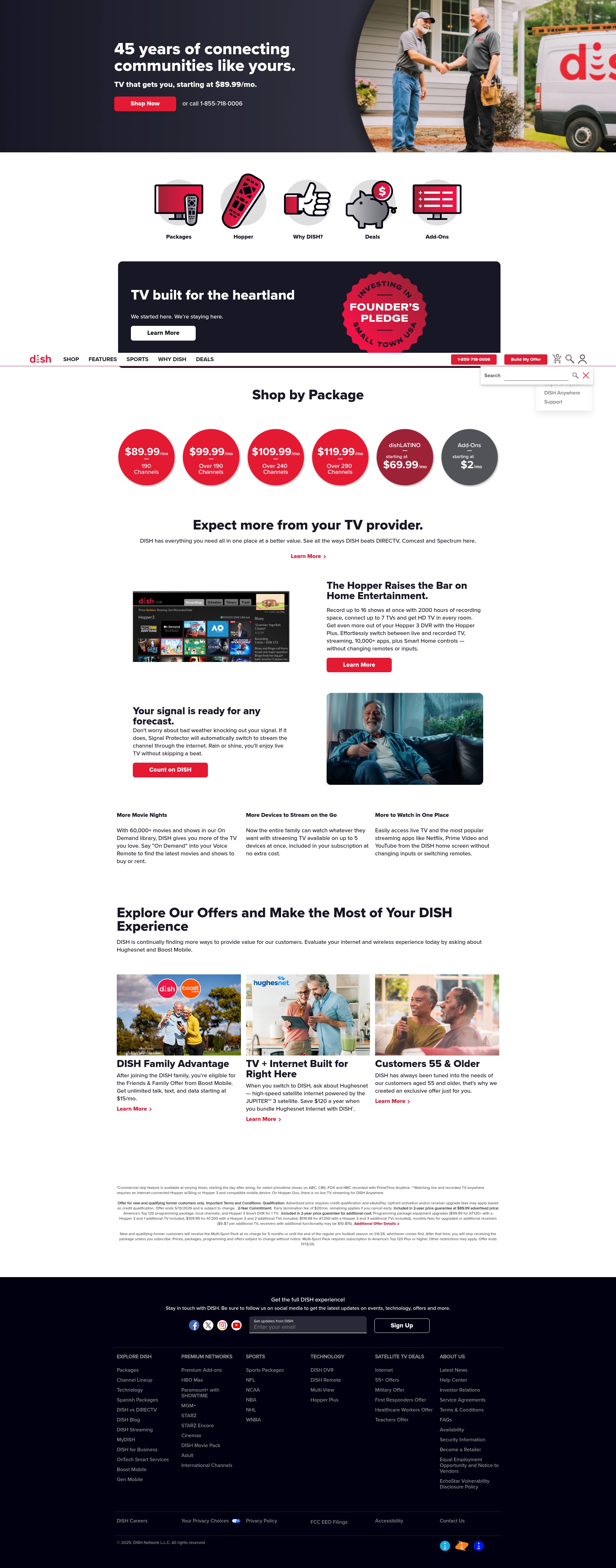 Screenshot of dish.com