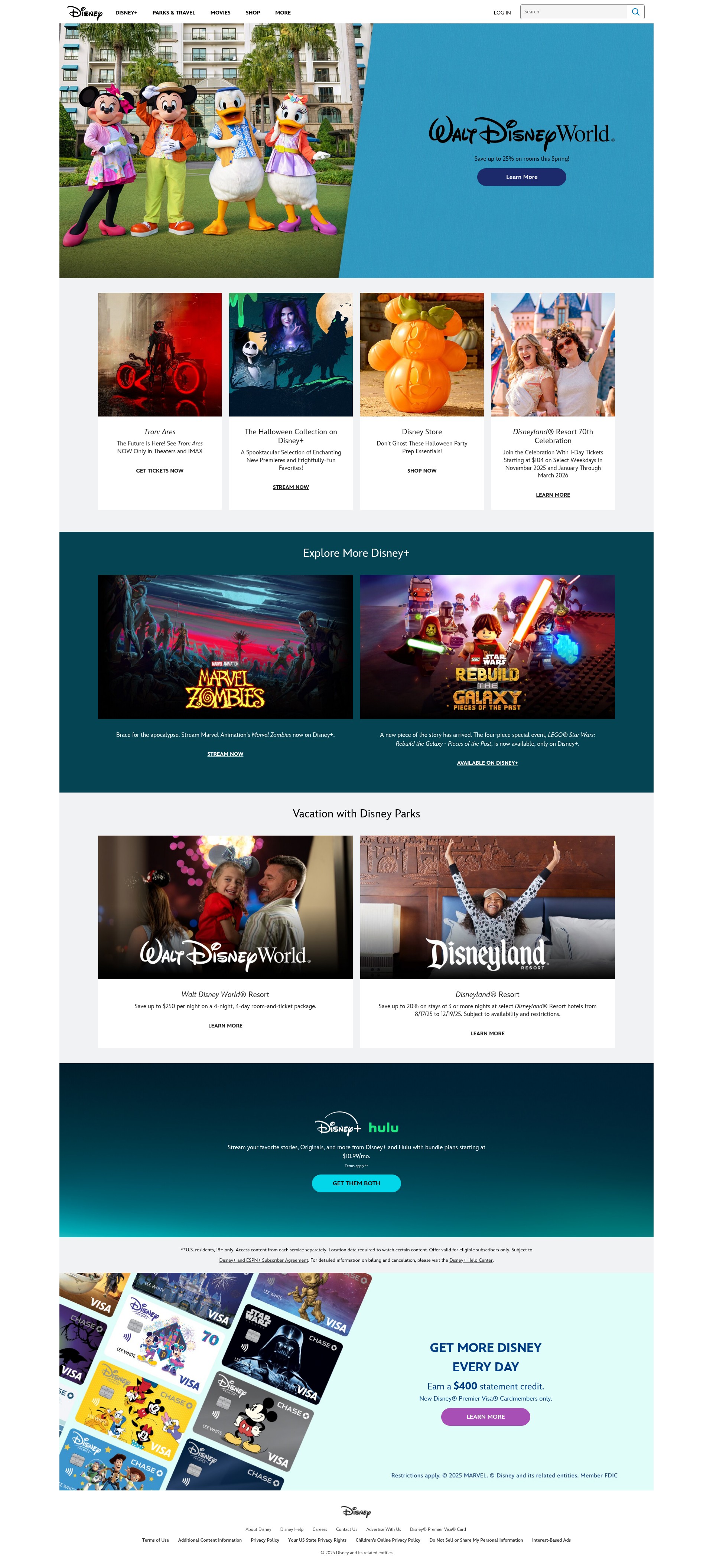 Screenshot of disney.com
