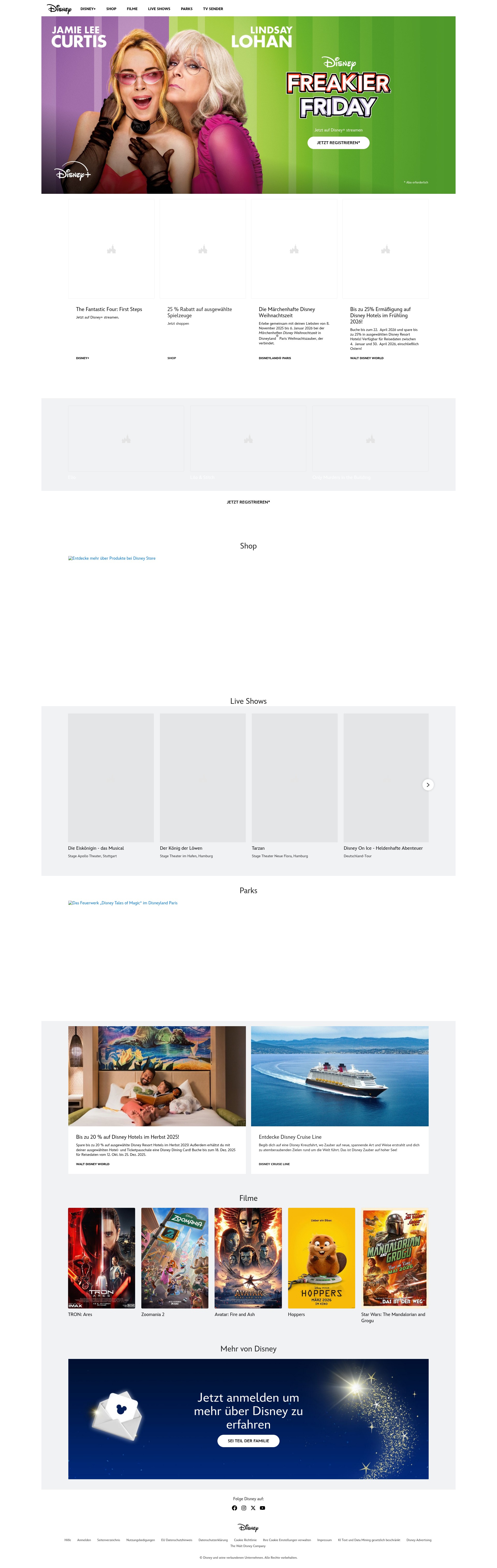 Screenshot of disney.de