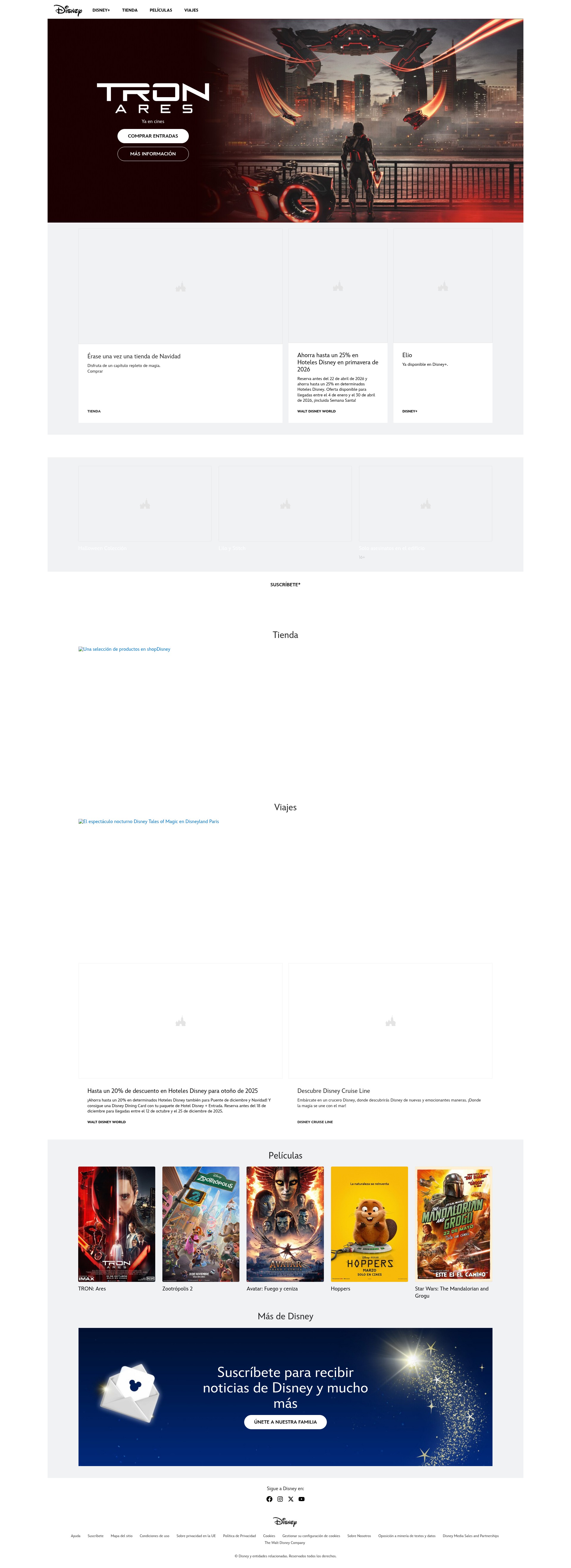 Screenshot of disney.es