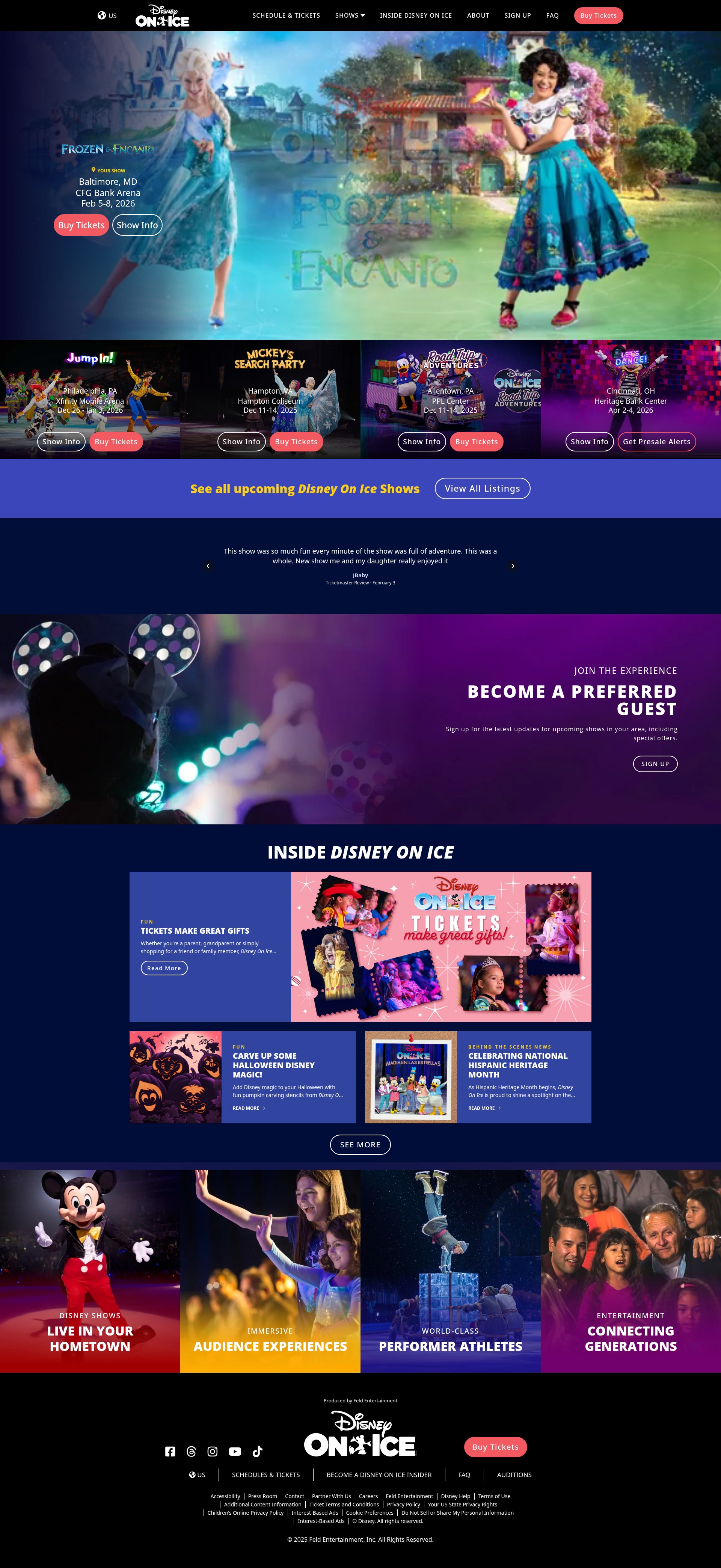 Screenshot of disneyonice.com