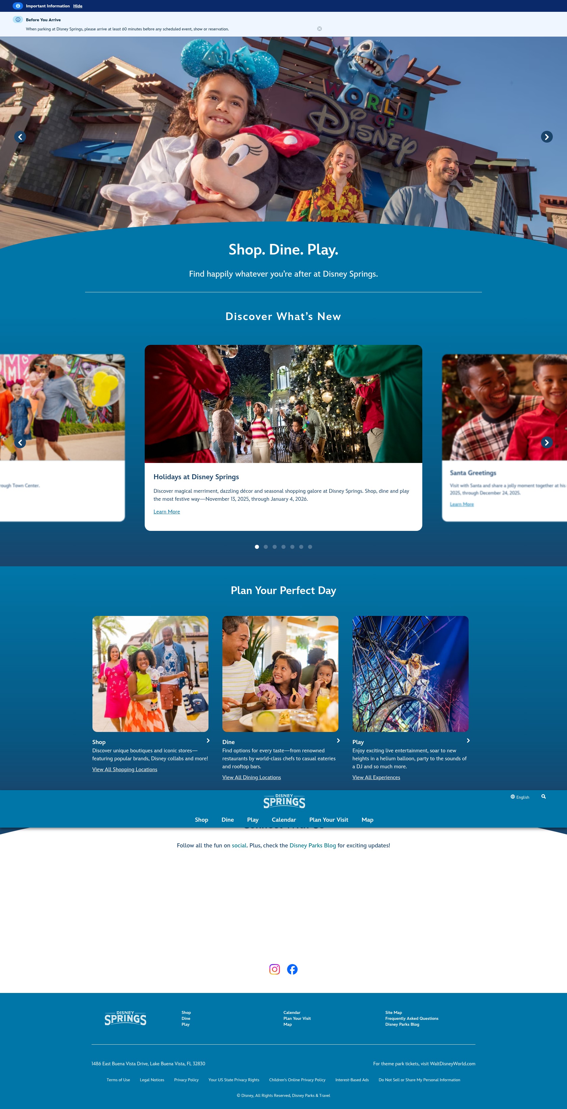 Screenshot of disneysprings.com