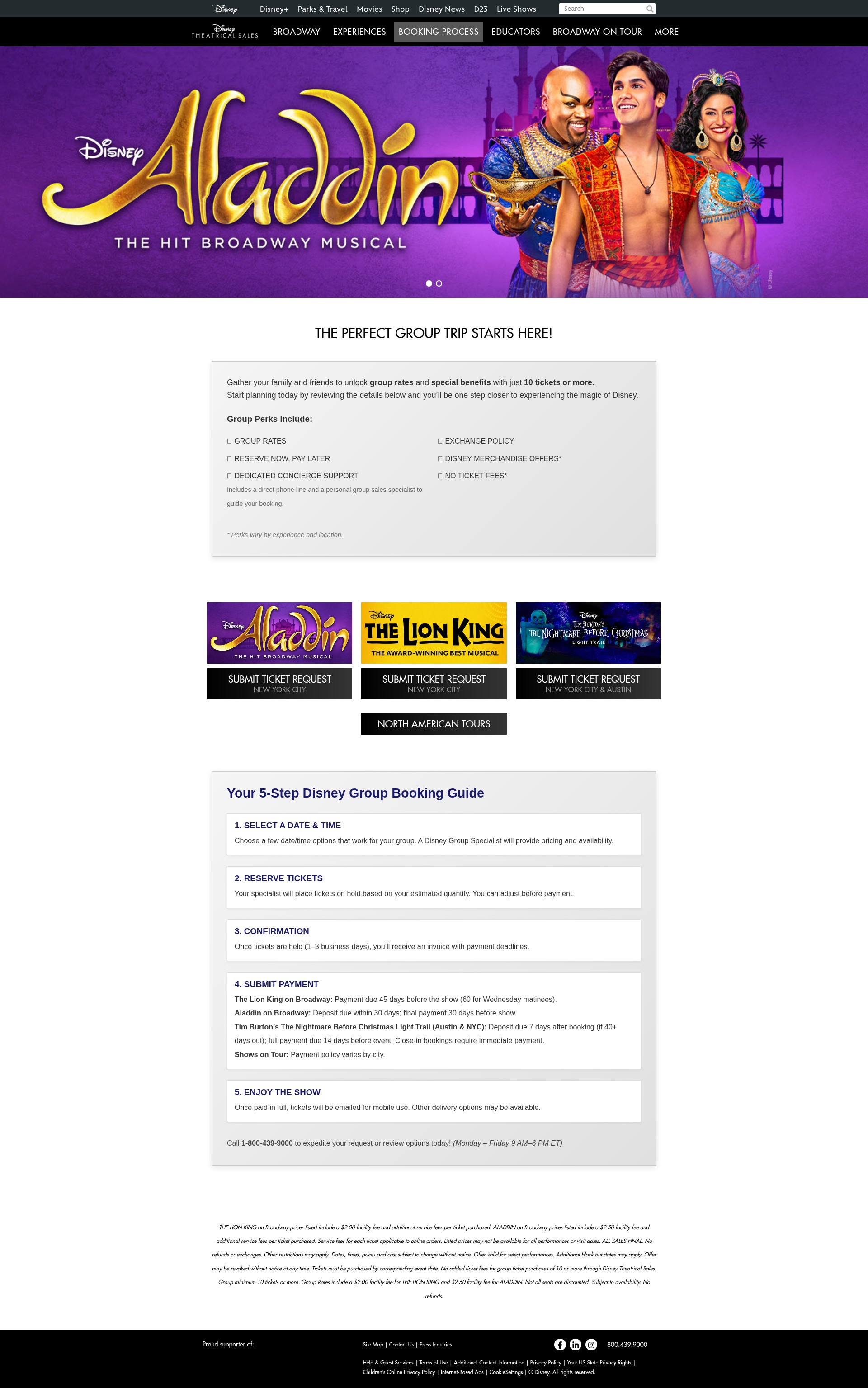 Screenshot of disneytheatricalsales.com