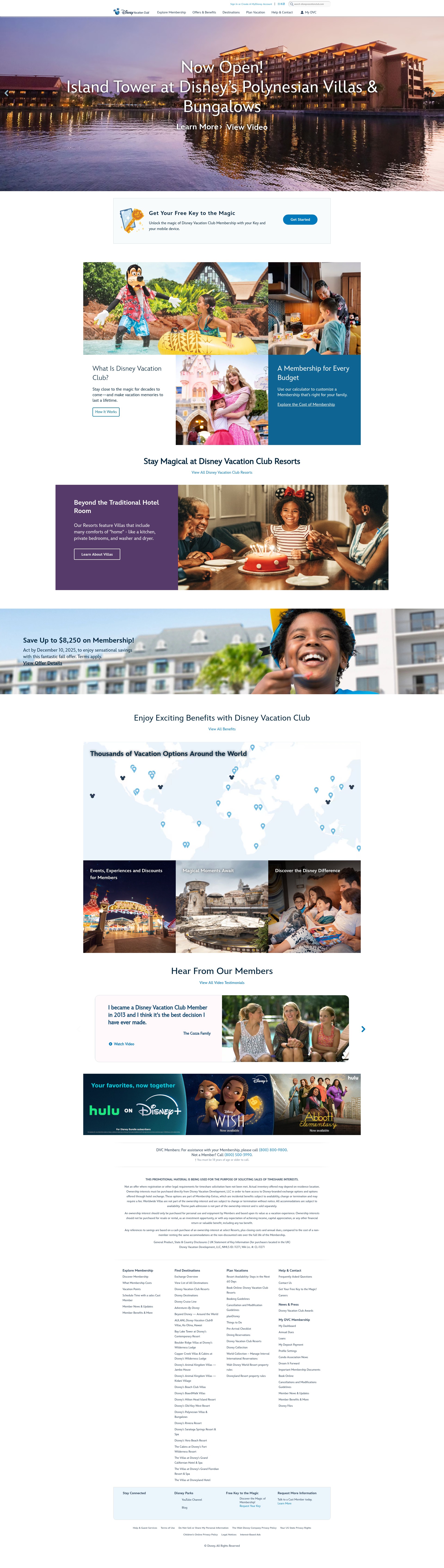 Screenshot of disneyvacationclub.disney.go.com