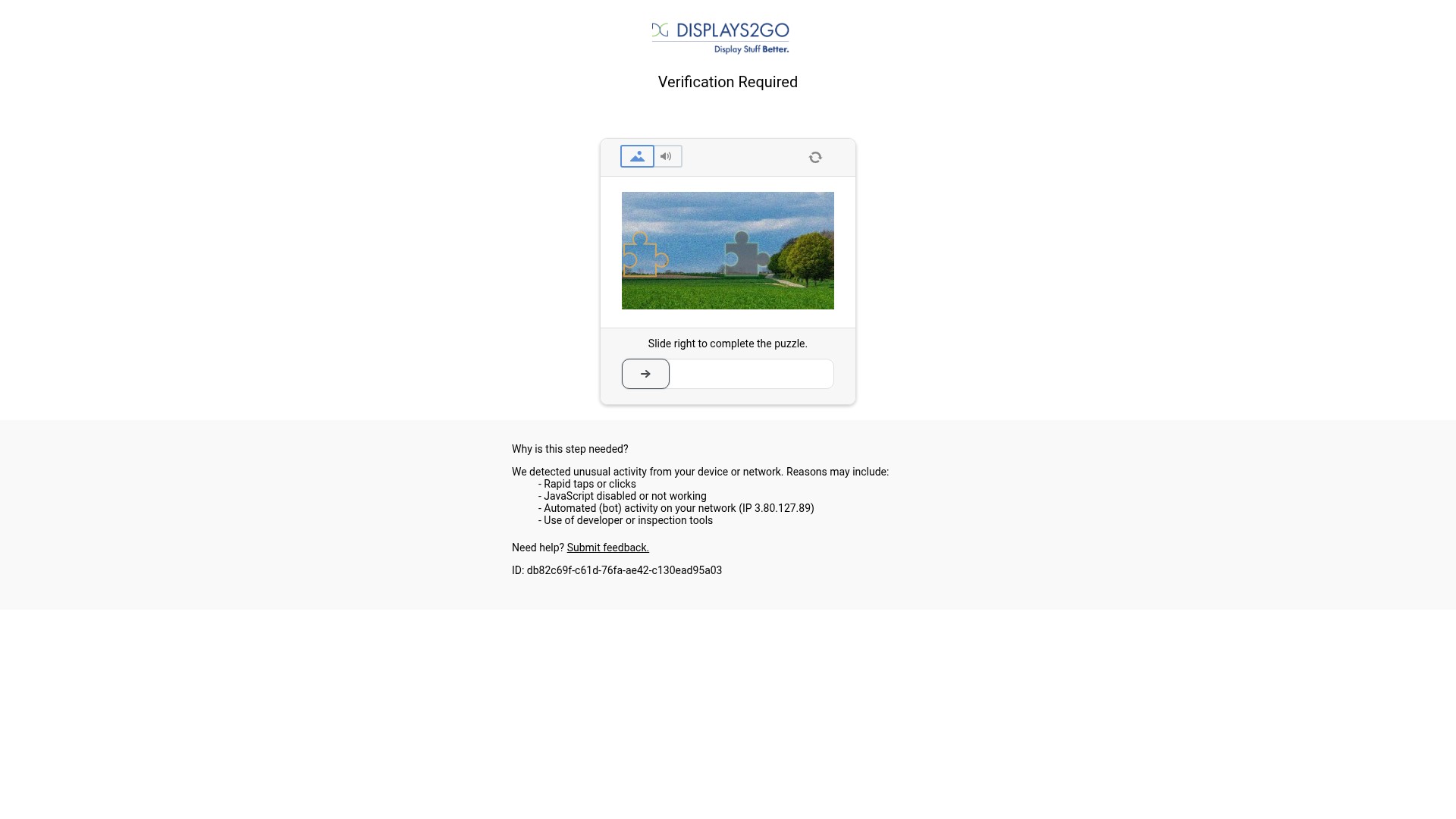 Screenshot of displays2go.com