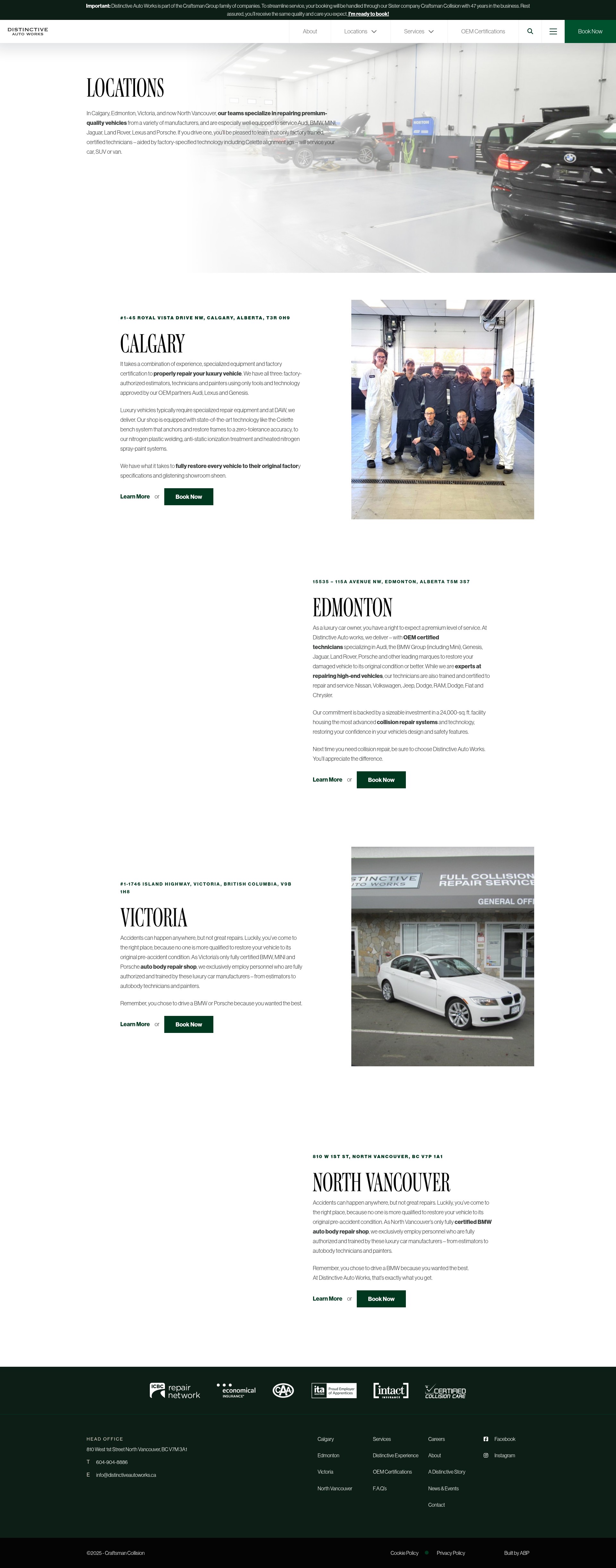 Screenshot of distinctiveautoworks.ca