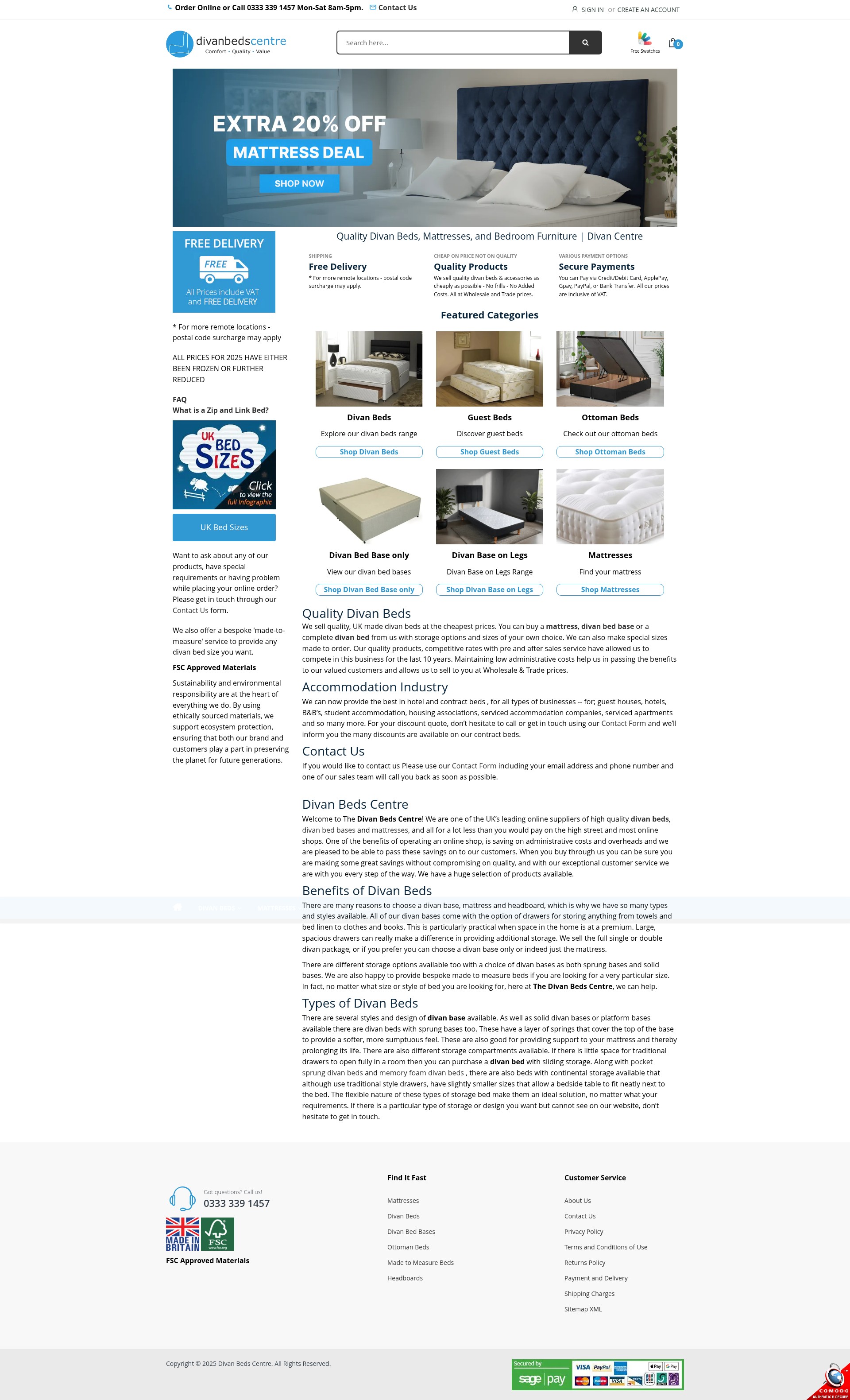 Screenshot of divancentre.co.uk