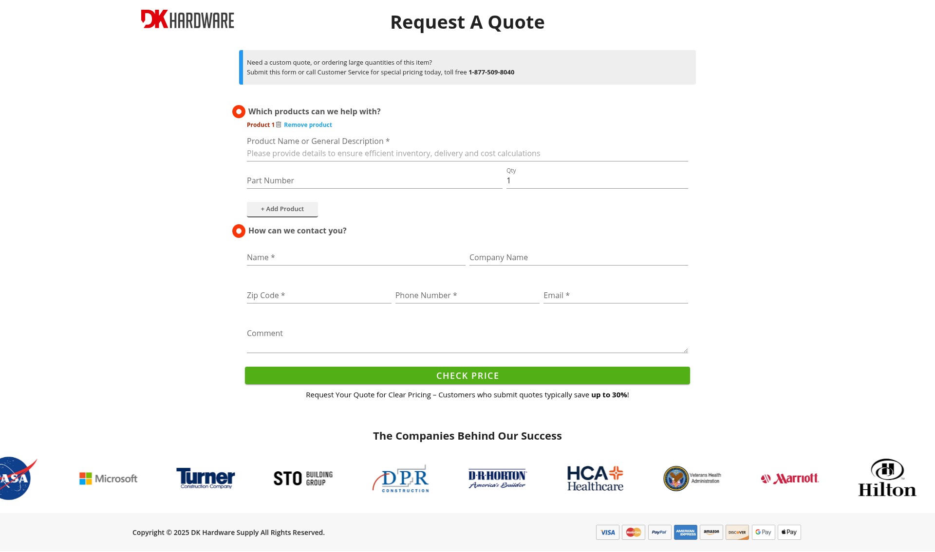 Screenshot of dkhardware.com