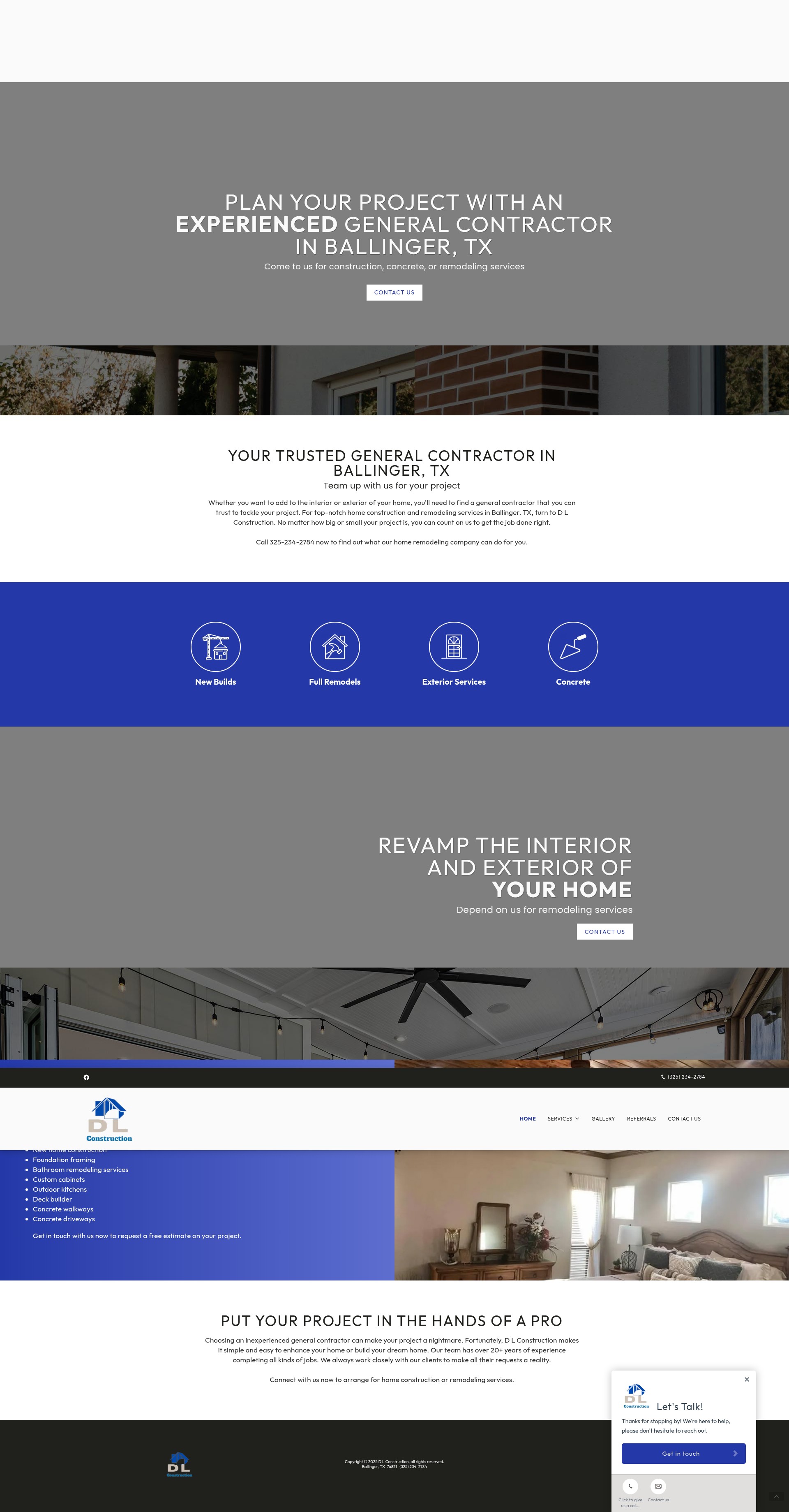 Screenshot of dl-constructiontx.com