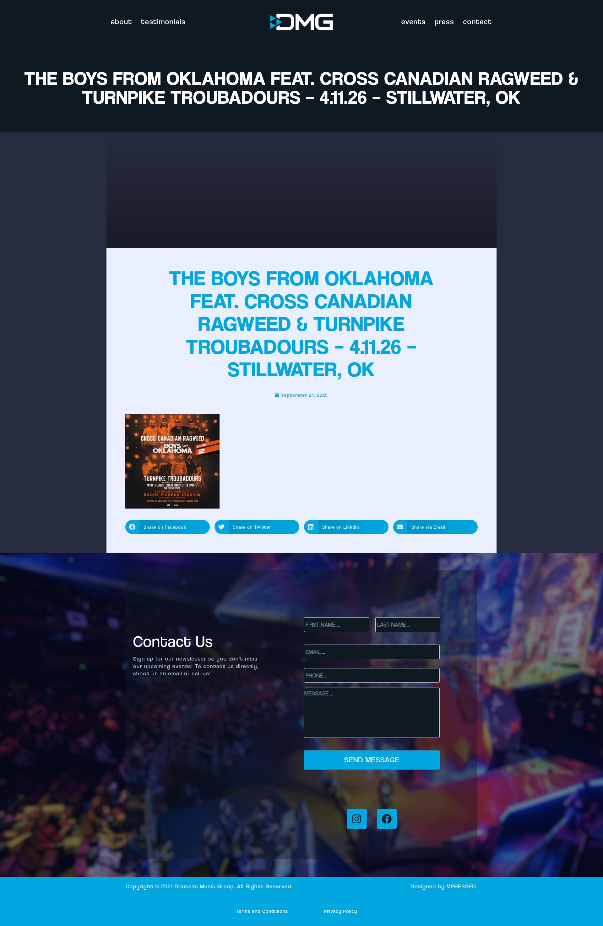 Screenshot of dmgpresents.com