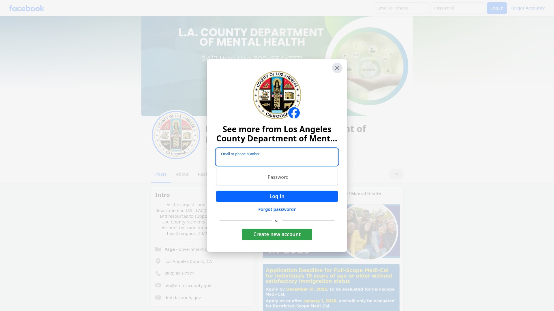 Screenshot of dmh.lacounty.gov