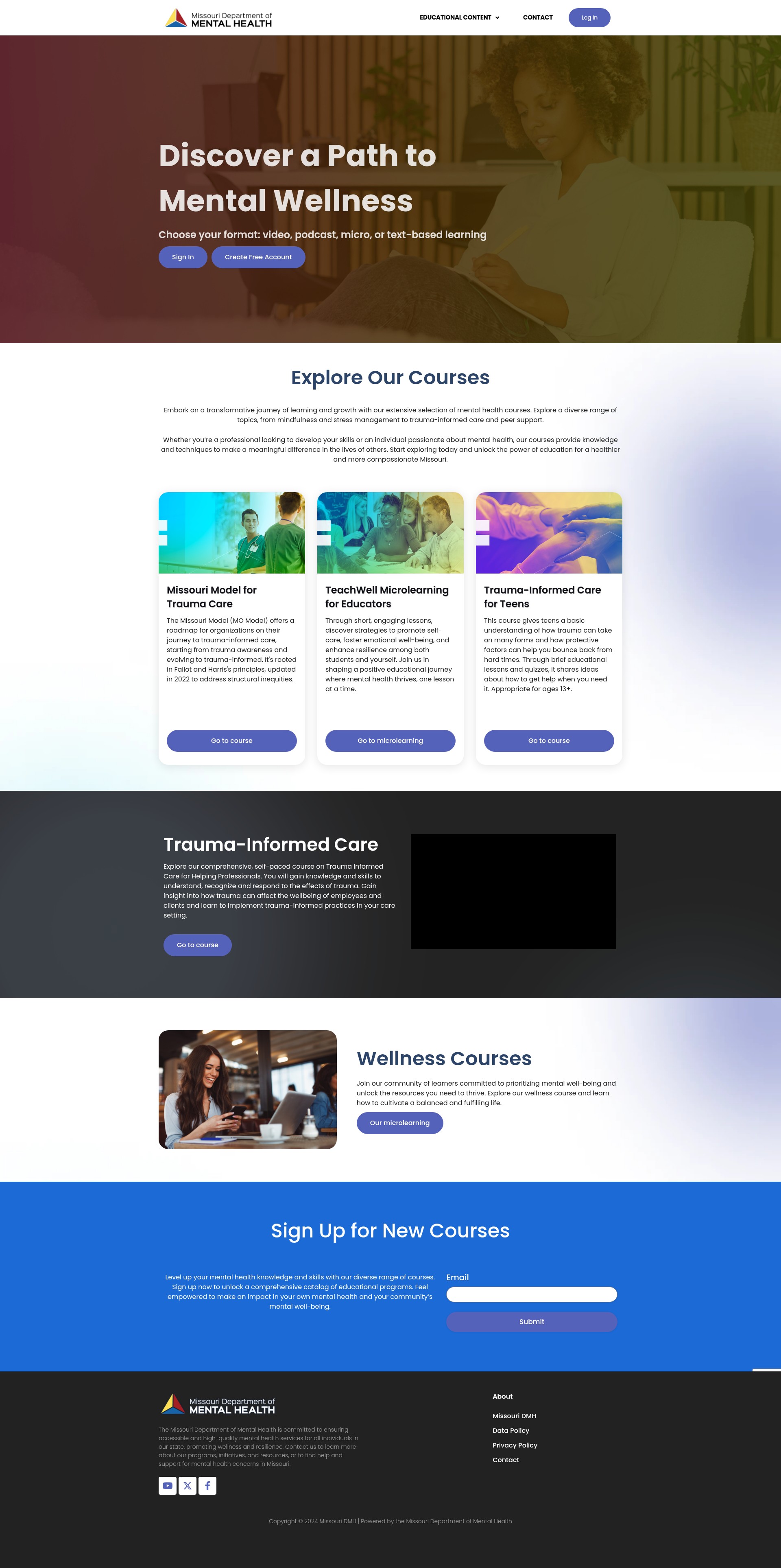 Screenshot of dmhmolearning.com