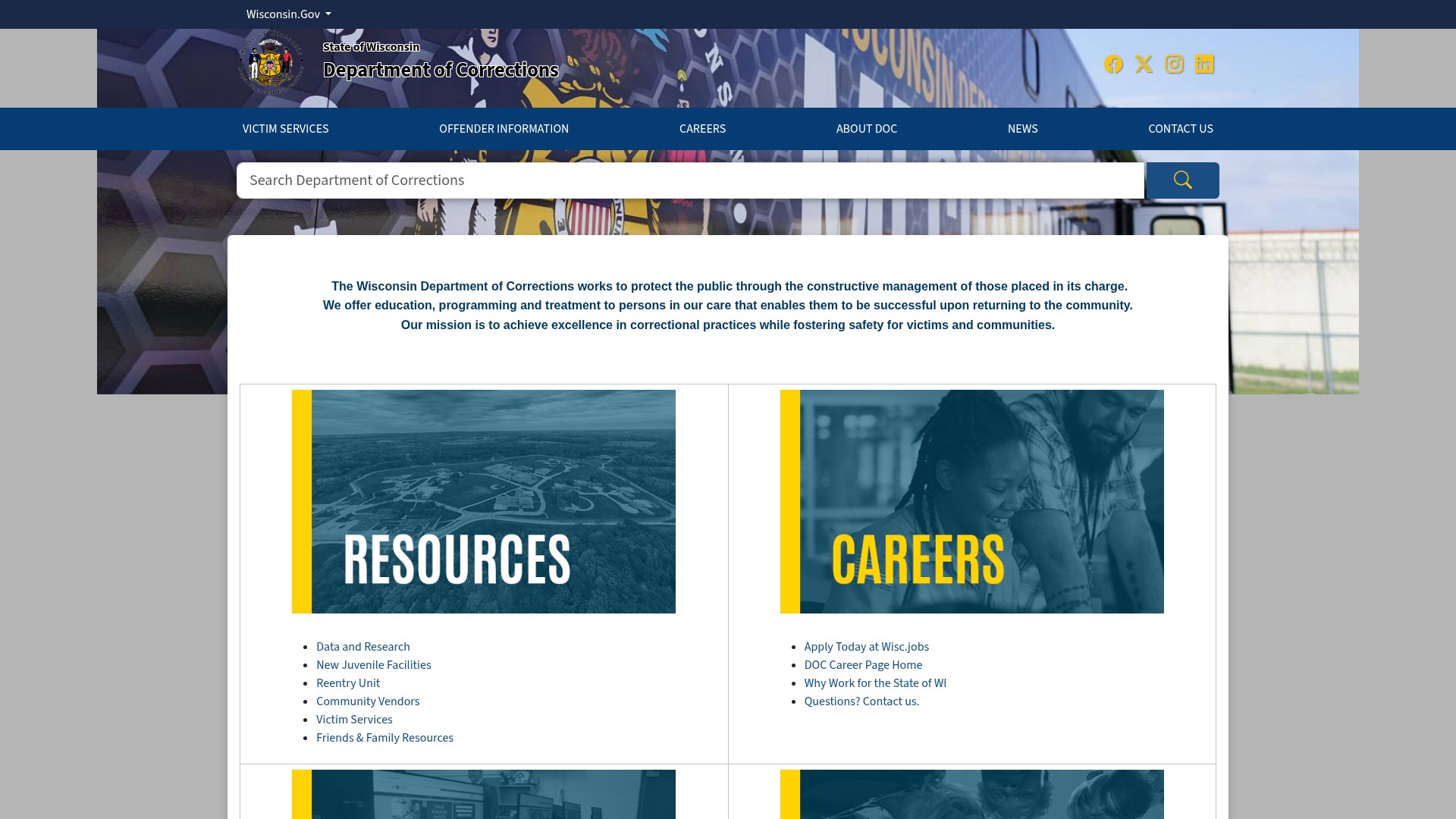 Screenshot of doc.wi.gov