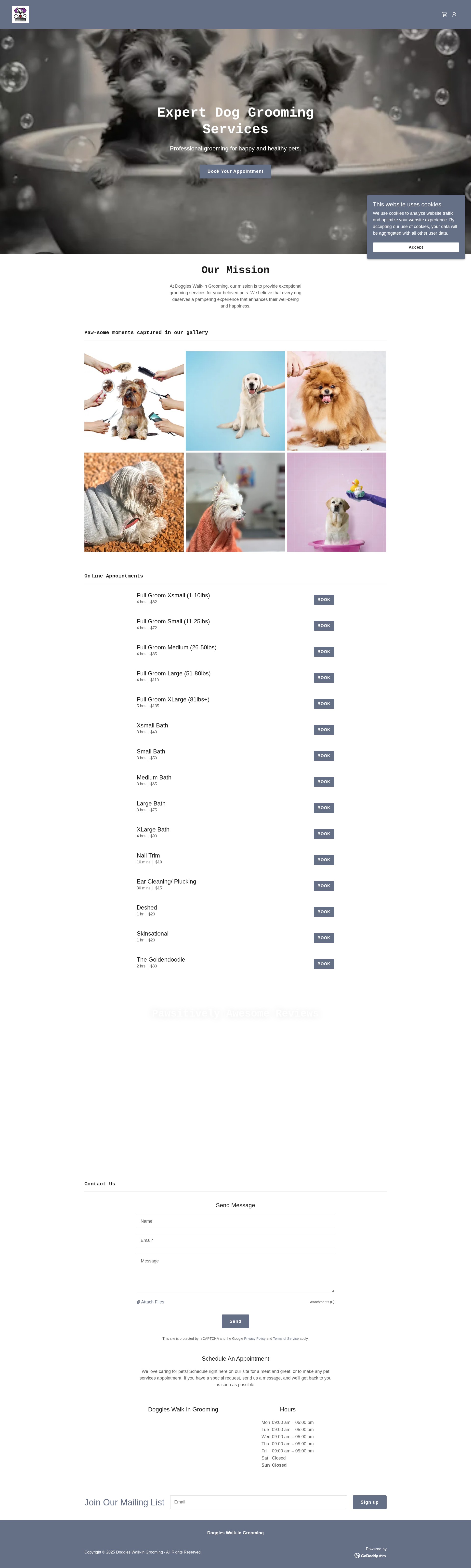 Screenshot of doggieswalk-in.com