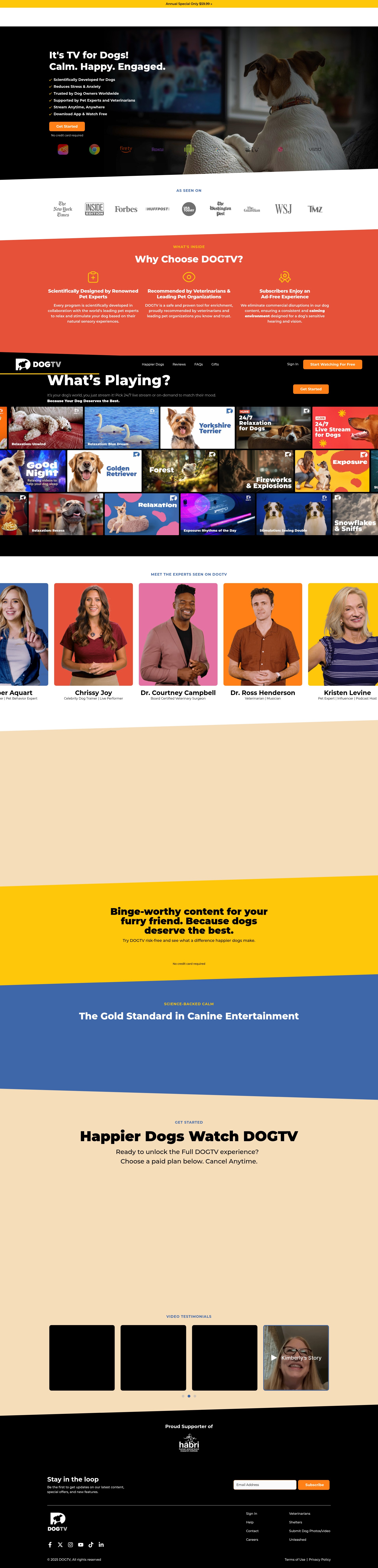 Screenshot of dogtv.com