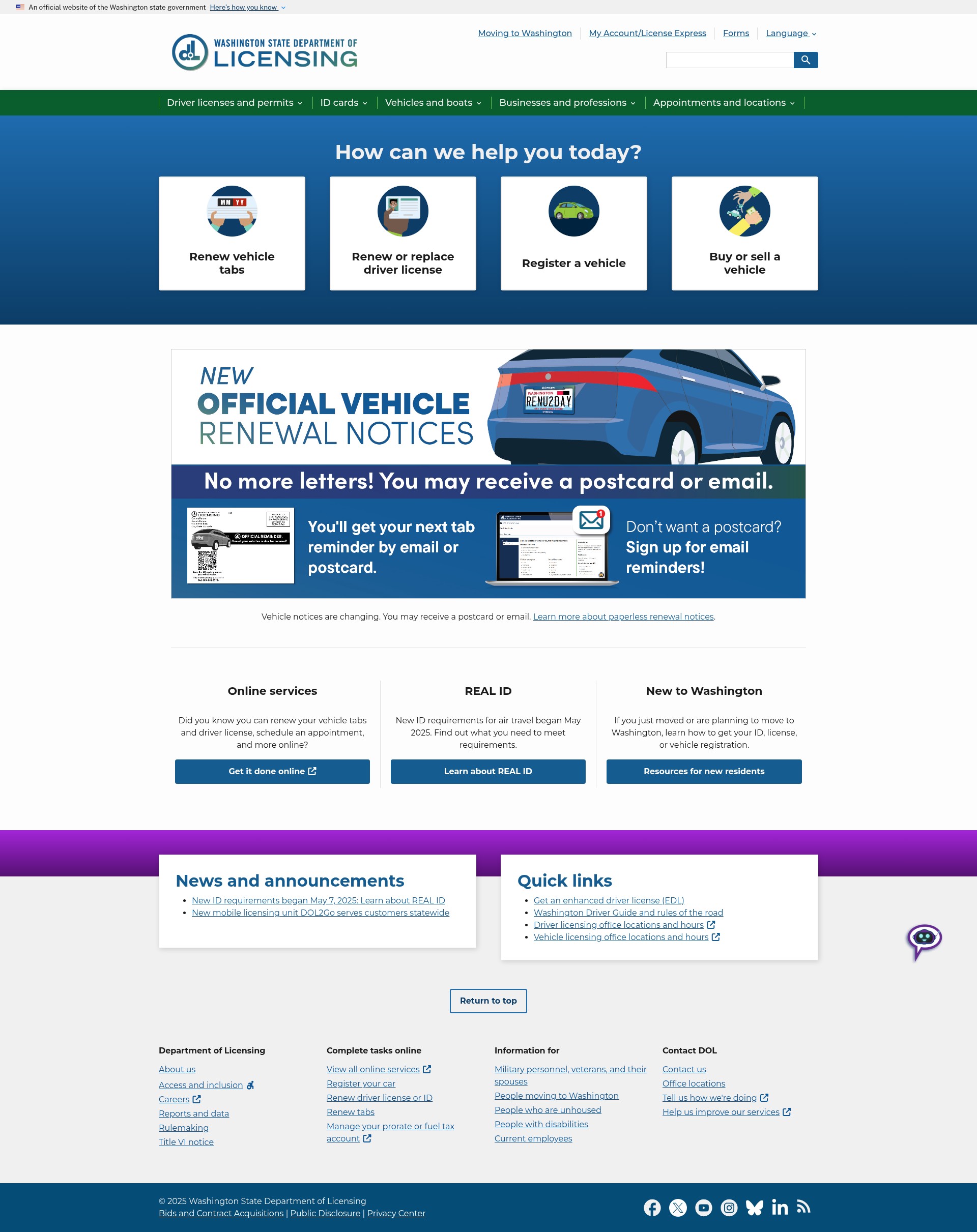 Screenshot of dol.wa.gov