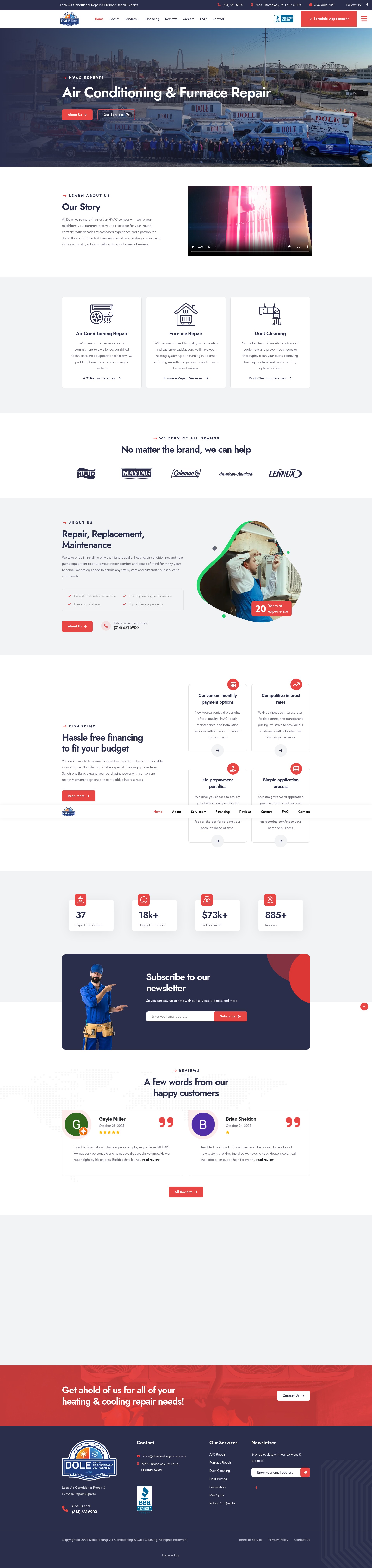 Screenshot of doleheatingandair.com