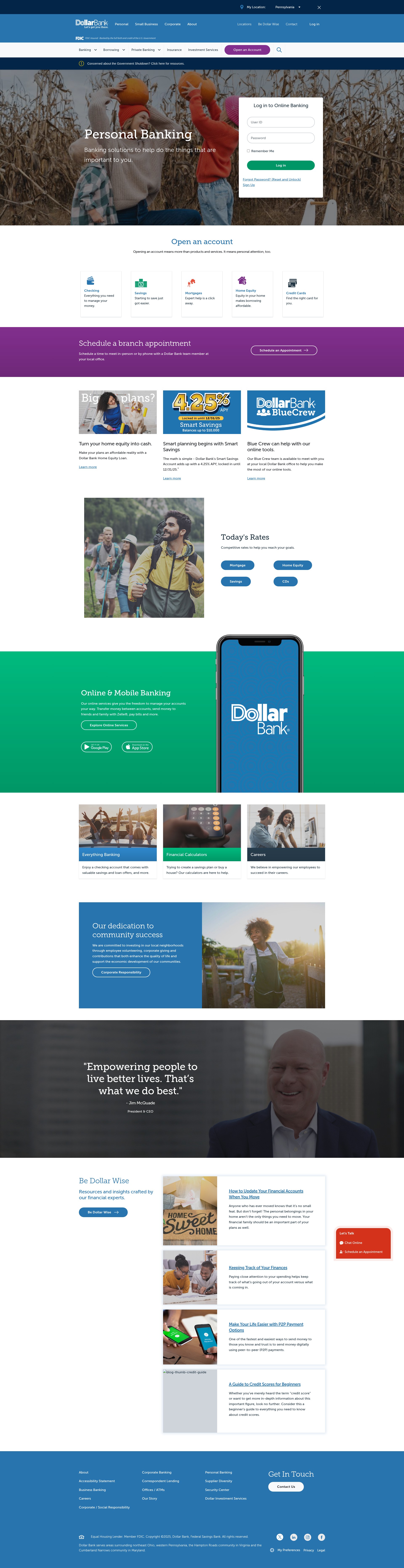 Screenshot of dollar.bank