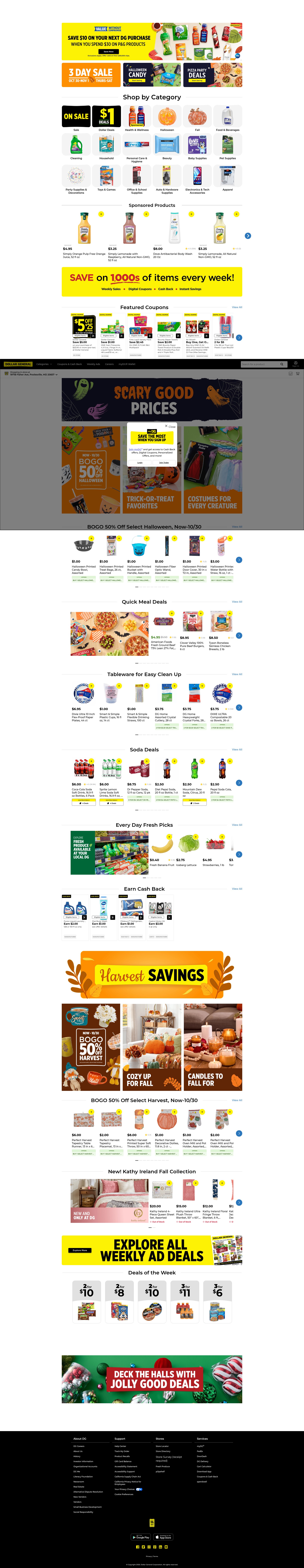 Screenshot of dollargeneral.com