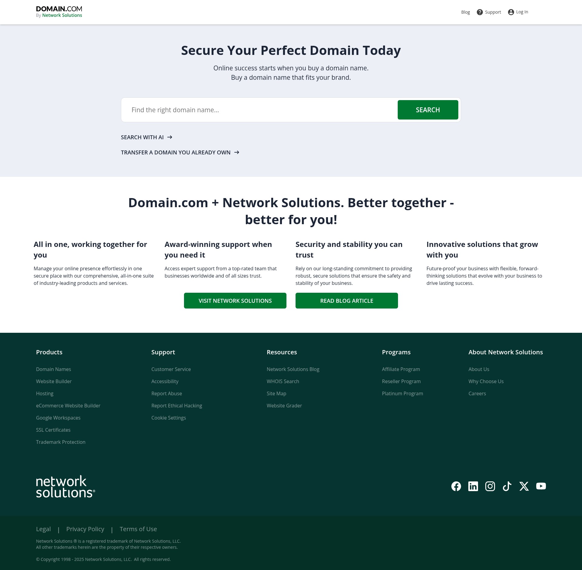 Screenshot of domain.com