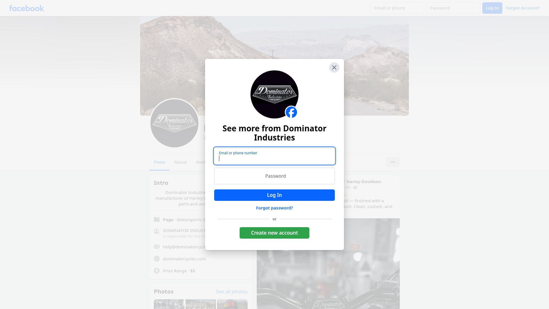 Screenshot of dominatorcycles.com