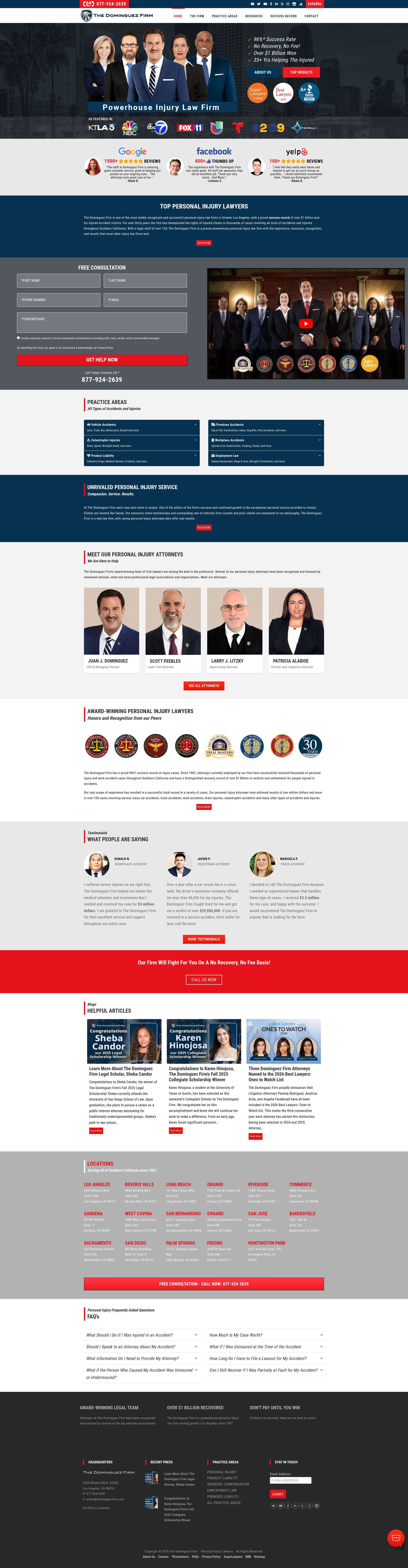 Screenshot of dominguezfirm.com