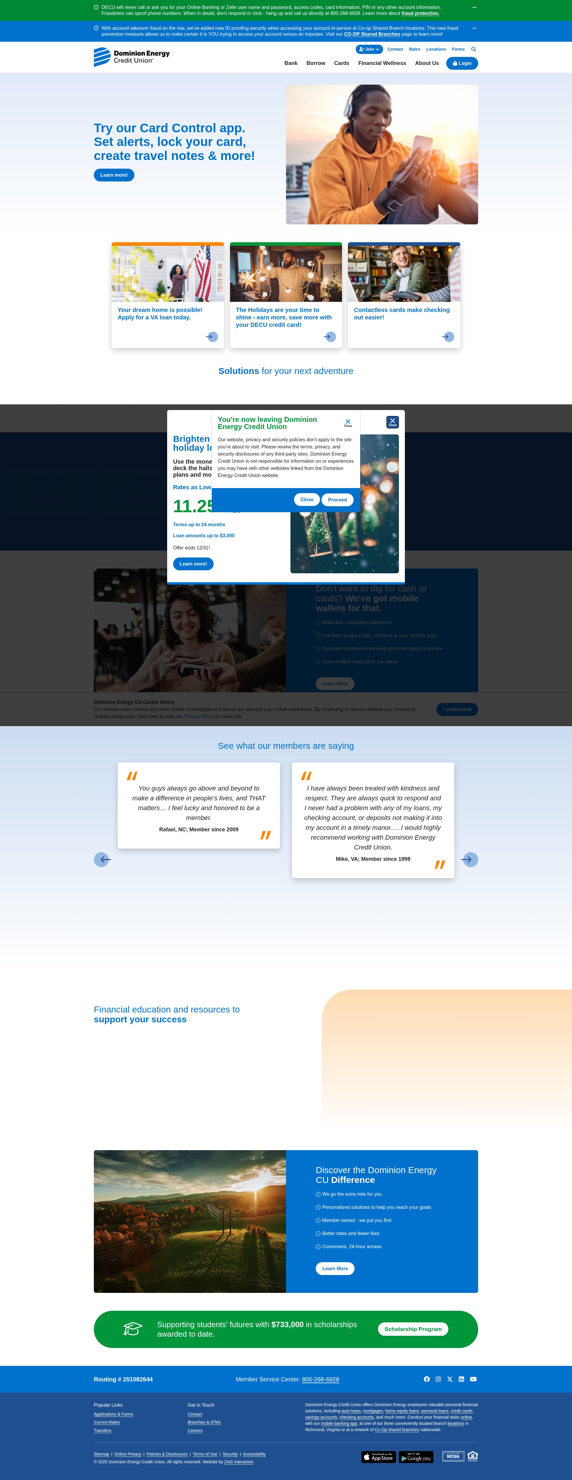 Screenshot of dominionenergycu.org