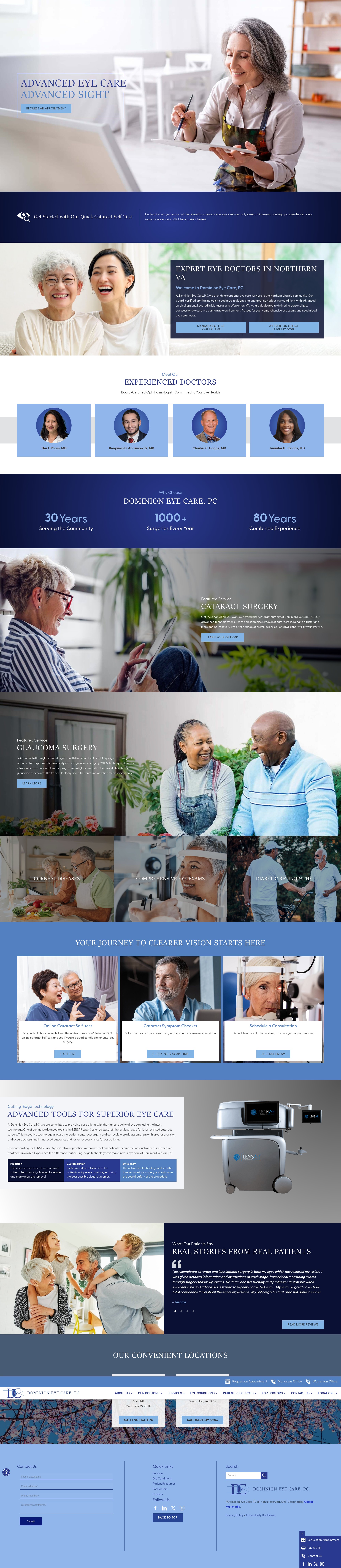 Screenshot of dominioneyecare.com