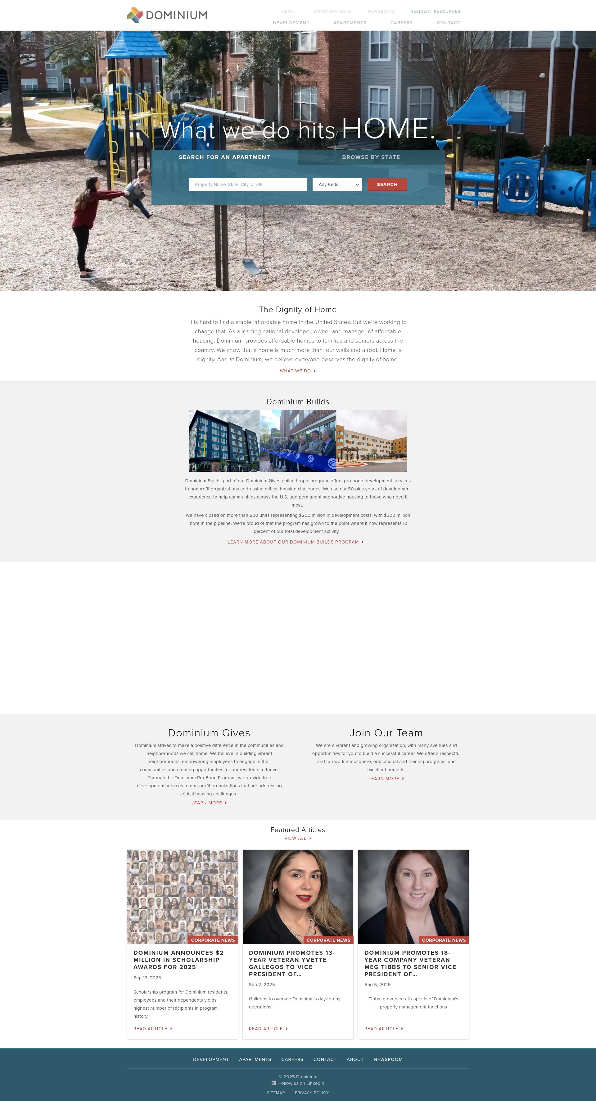Screenshot of dominiumapartments.com