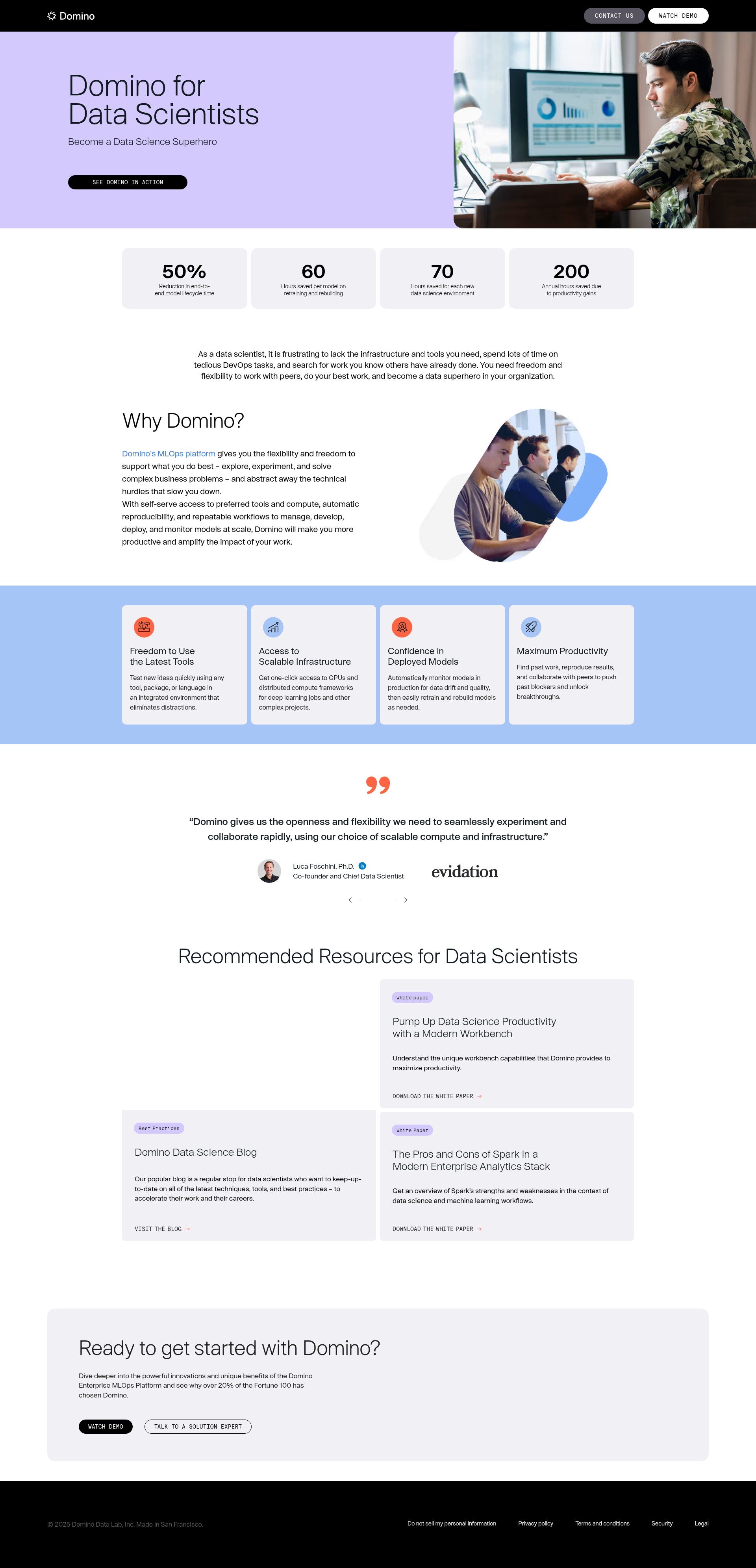Screenshot of dominodatalab.com