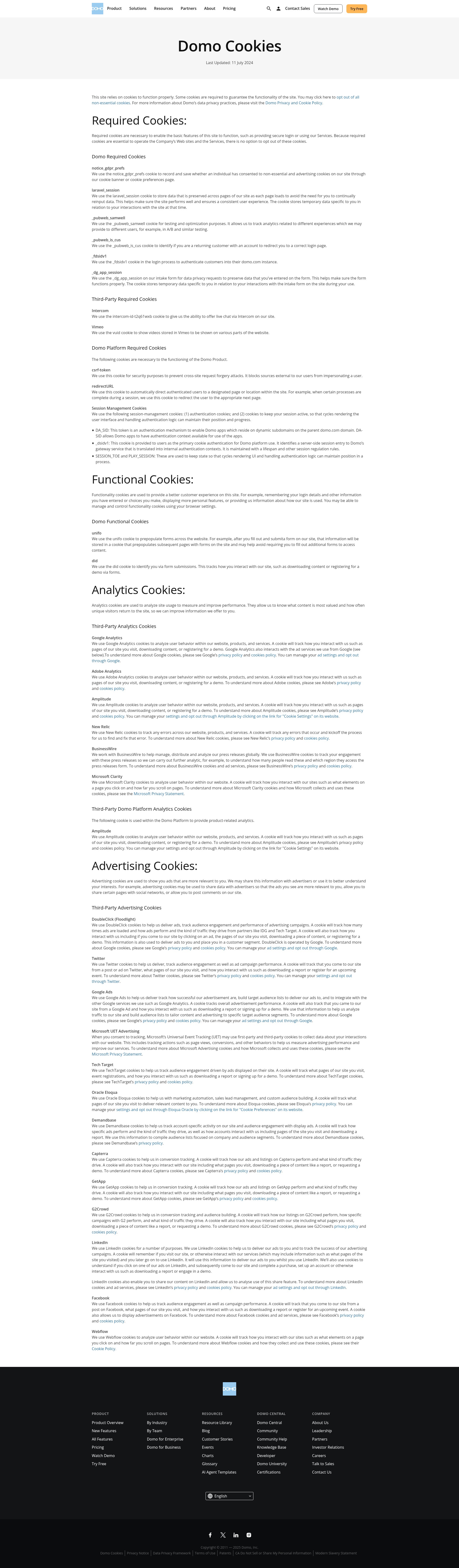 Screenshot of domo.com