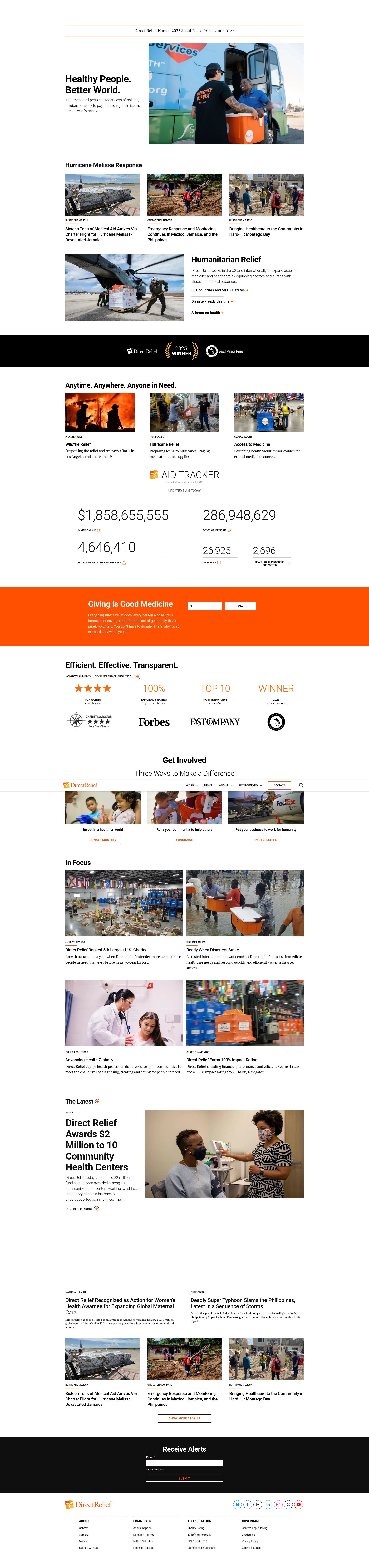 Screenshot of donate.directrelief.org