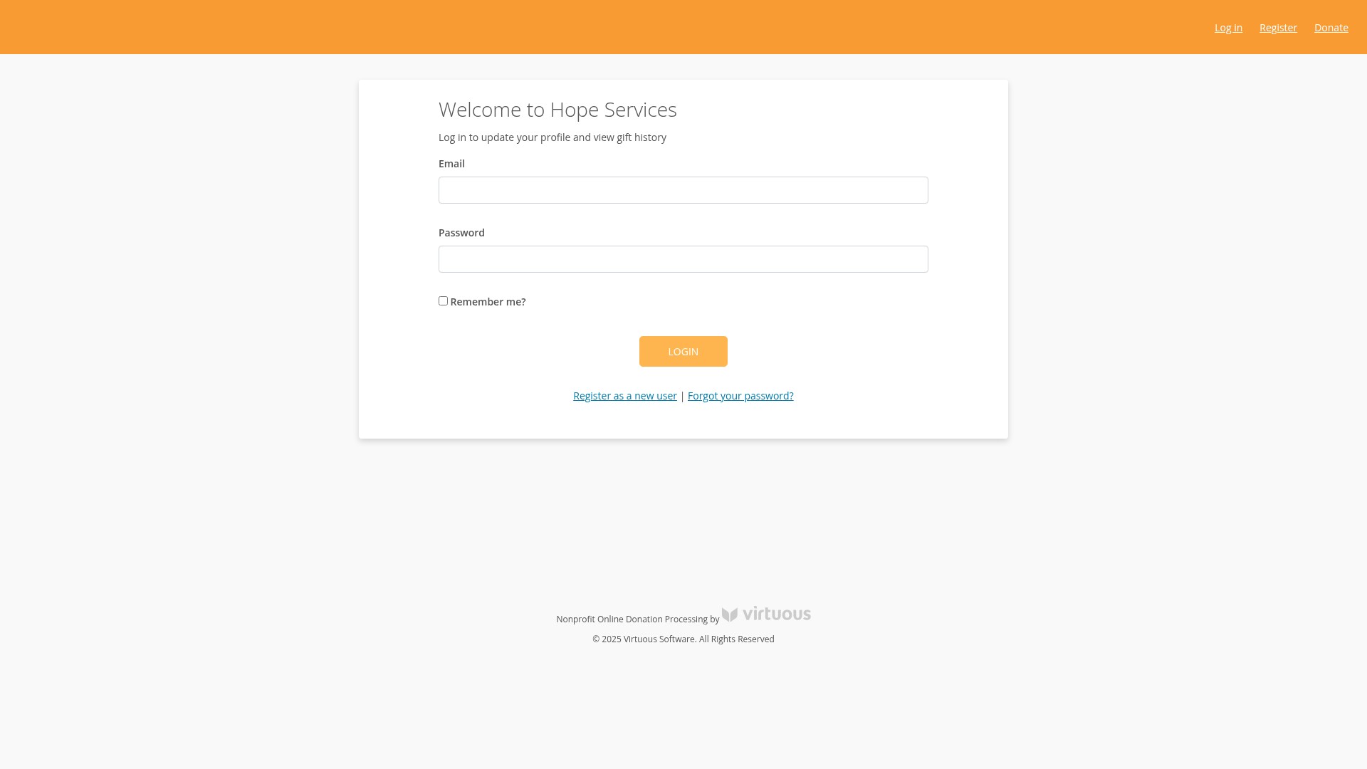 Screenshot of donate.hopeservices.org