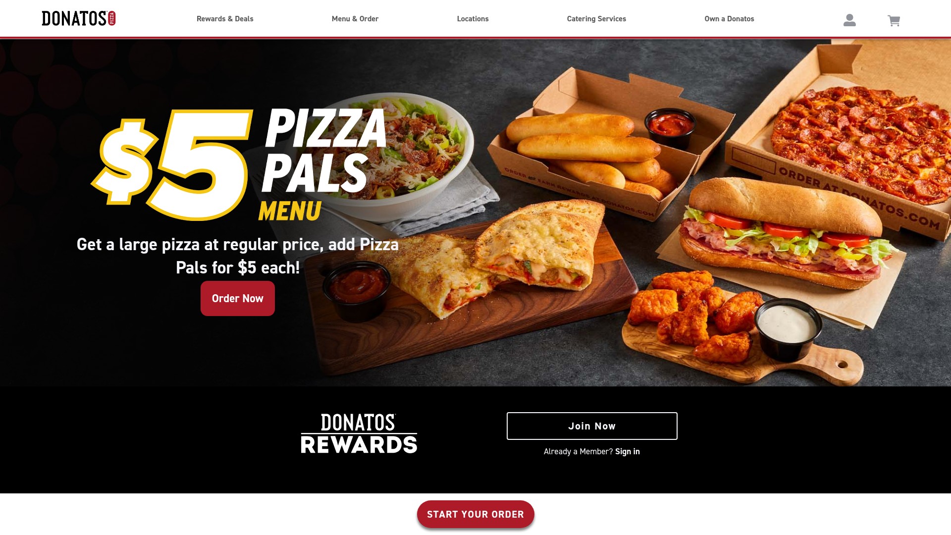 Screenshot of donatos.com