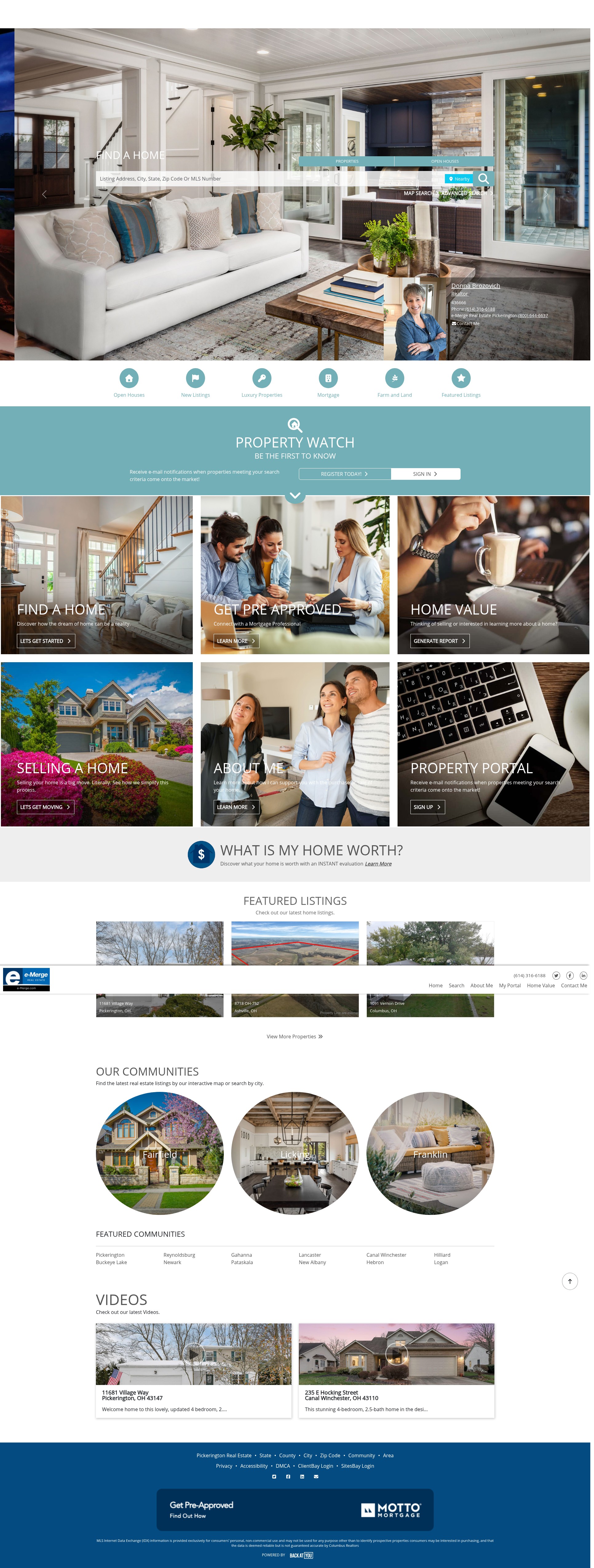 Screenshot of donnabrozovich.e-merge.com