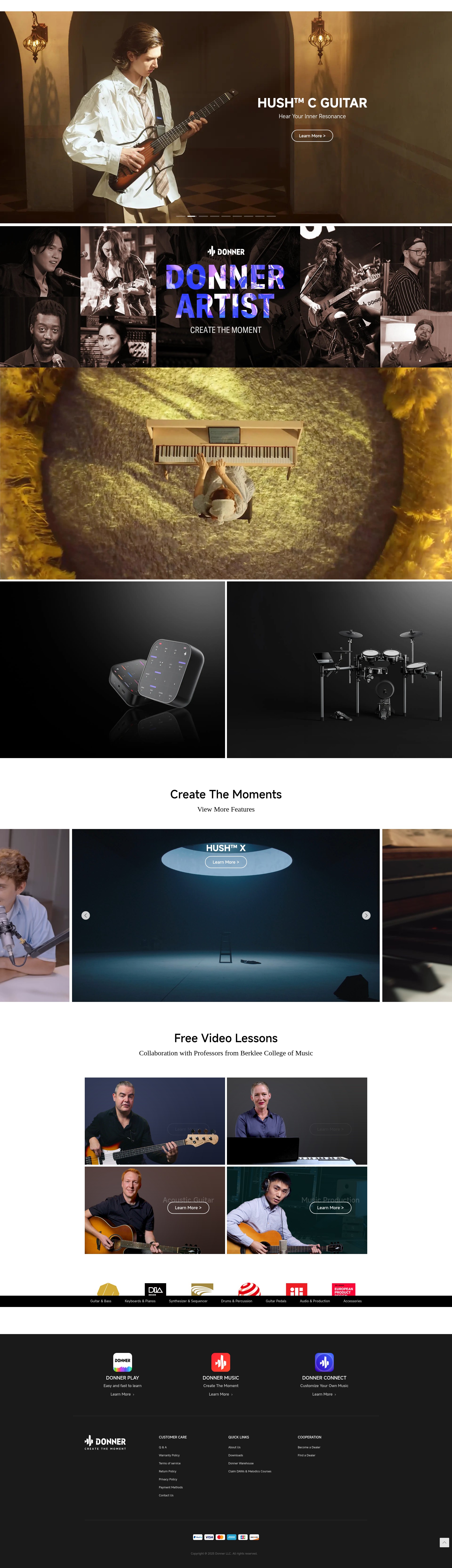 Screenshot of donnermusic.com