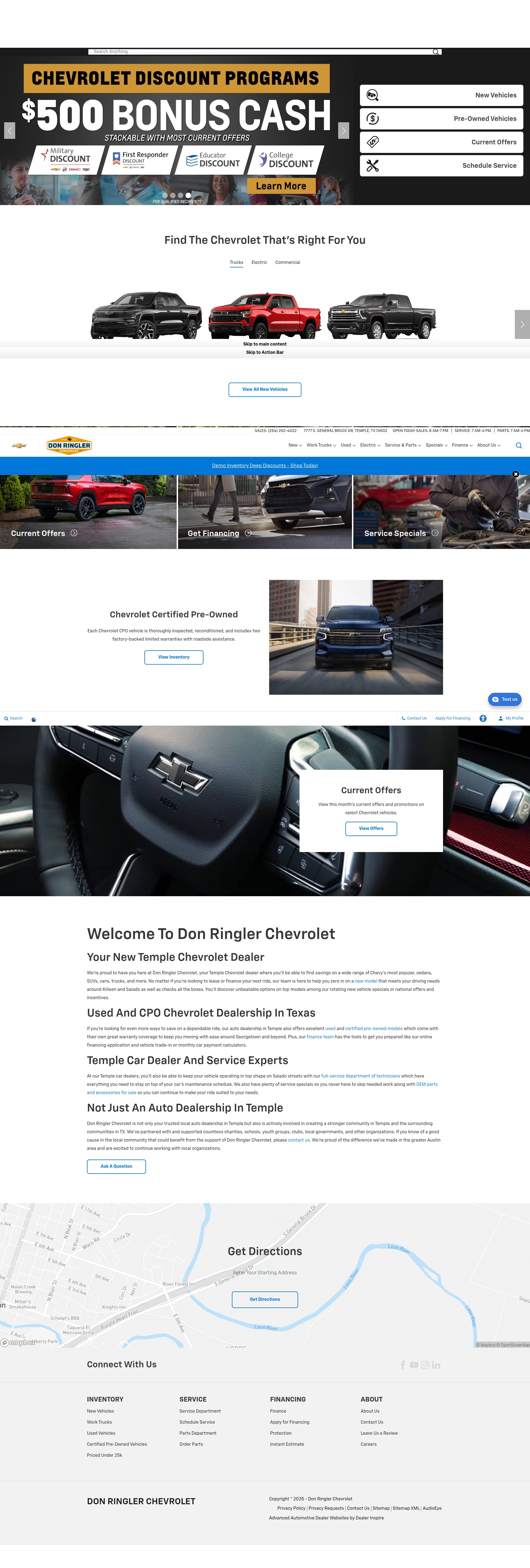 Screenshot of donringlerchevrolet.com