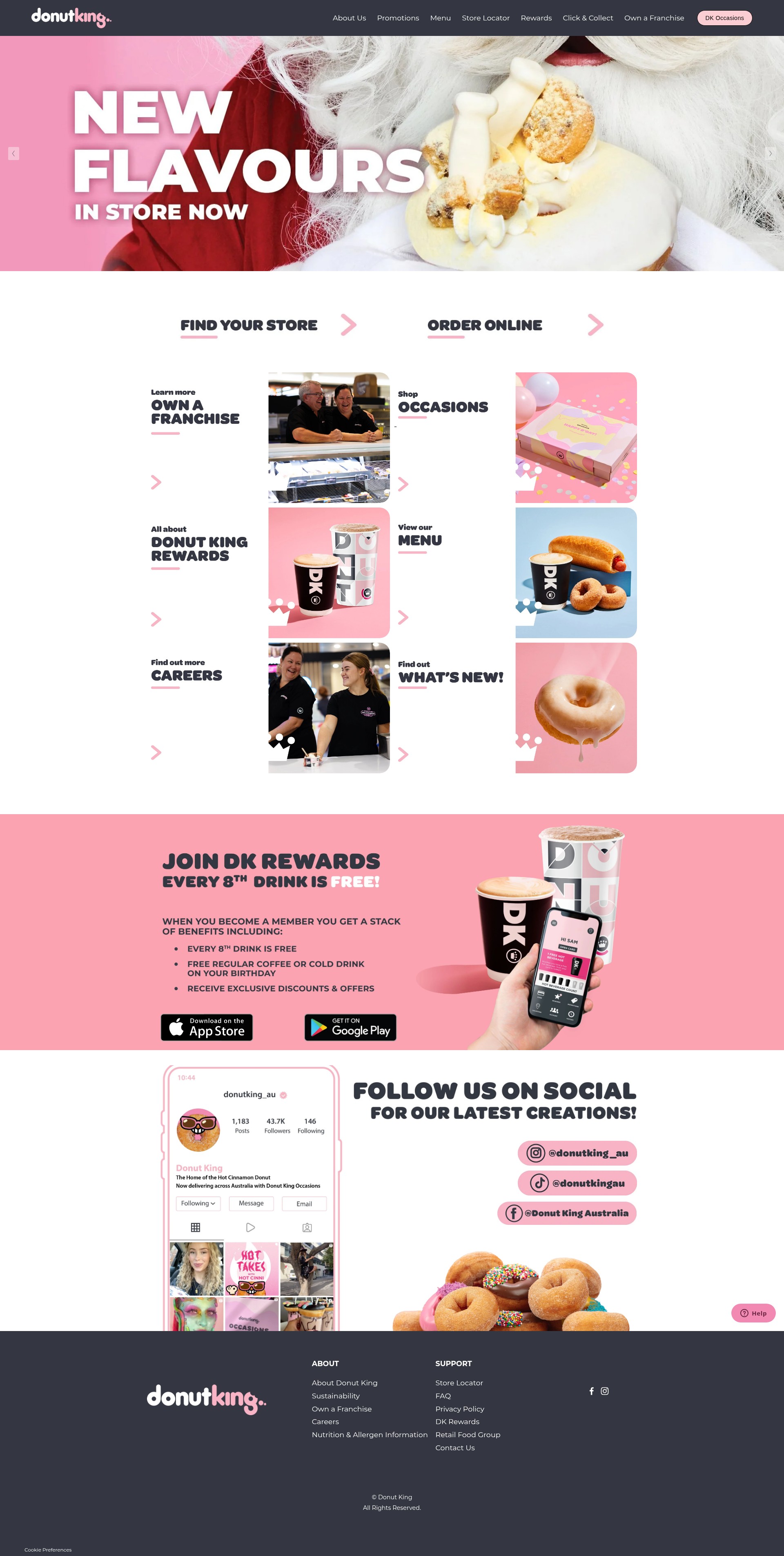 Screenshot of donutking.com.au