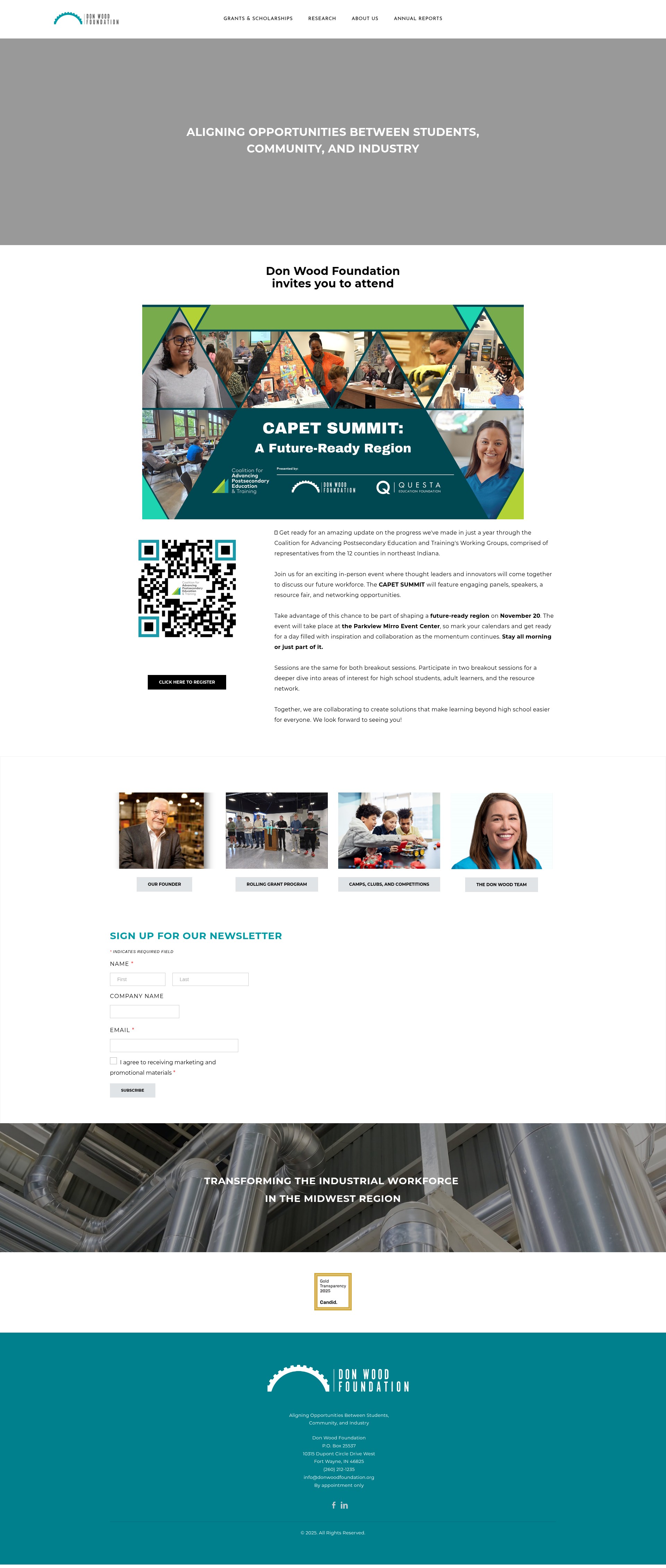 Screenshot of donwoodfoundation.org