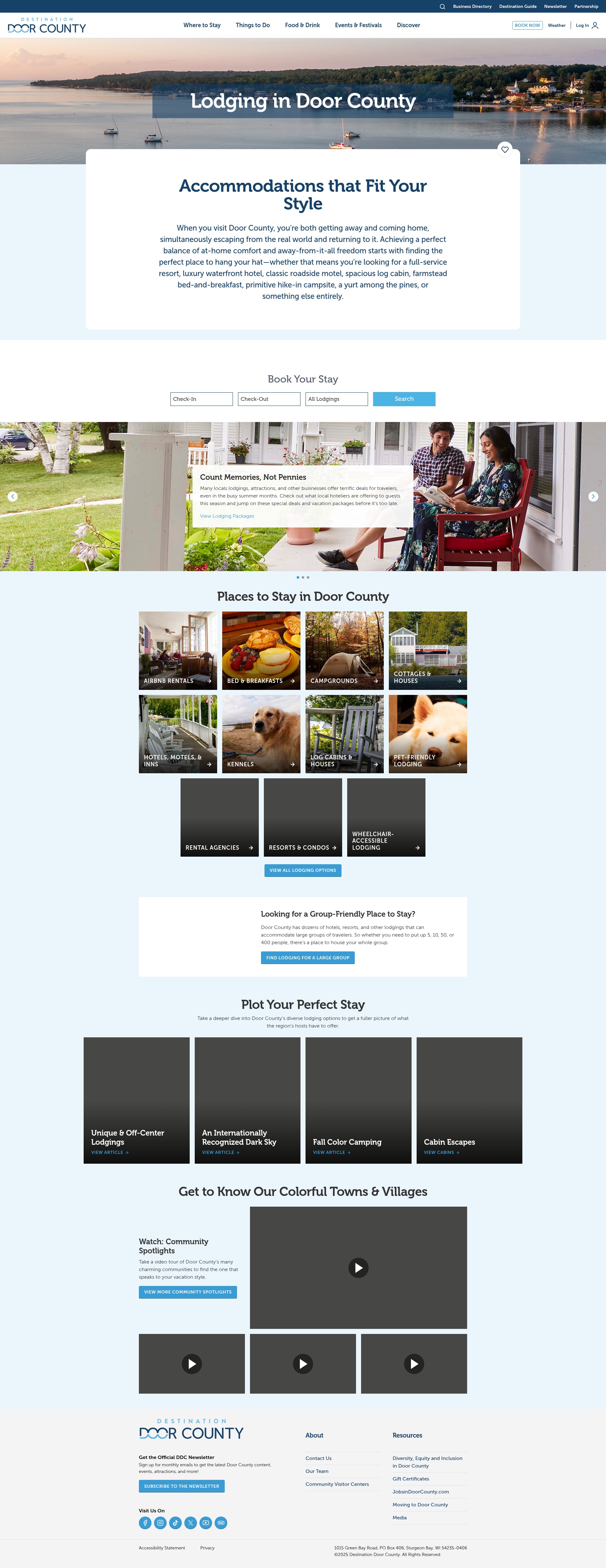 Screenshot of doorcounty.com