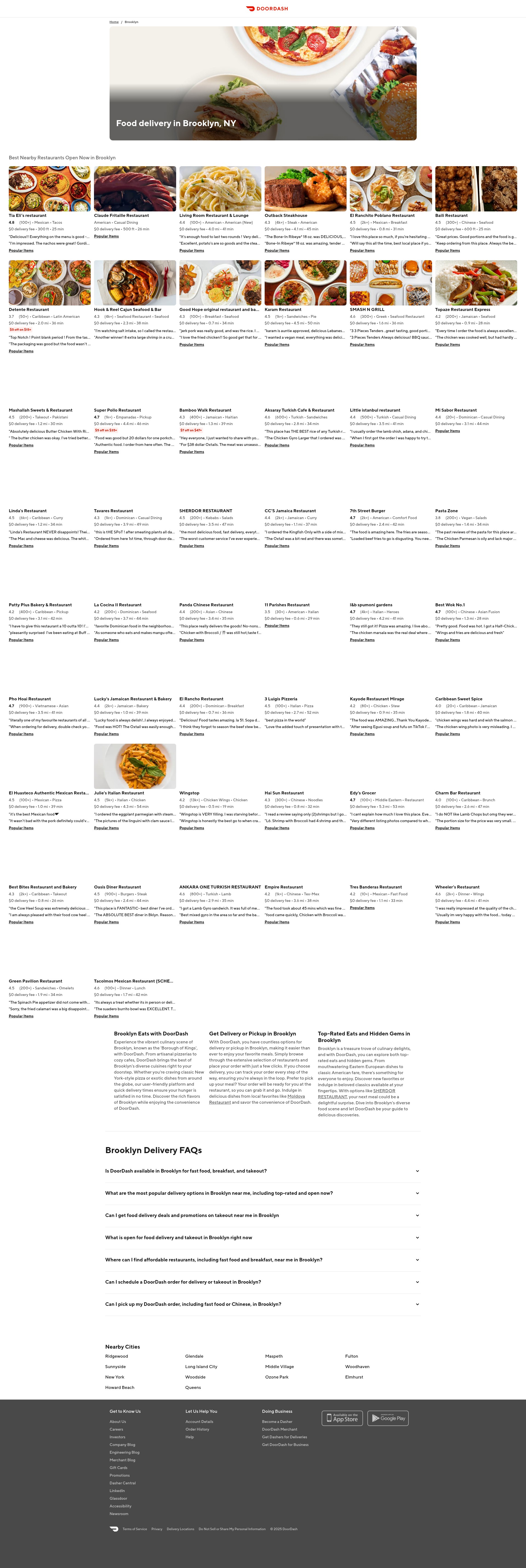 Screenshot of doordash.com