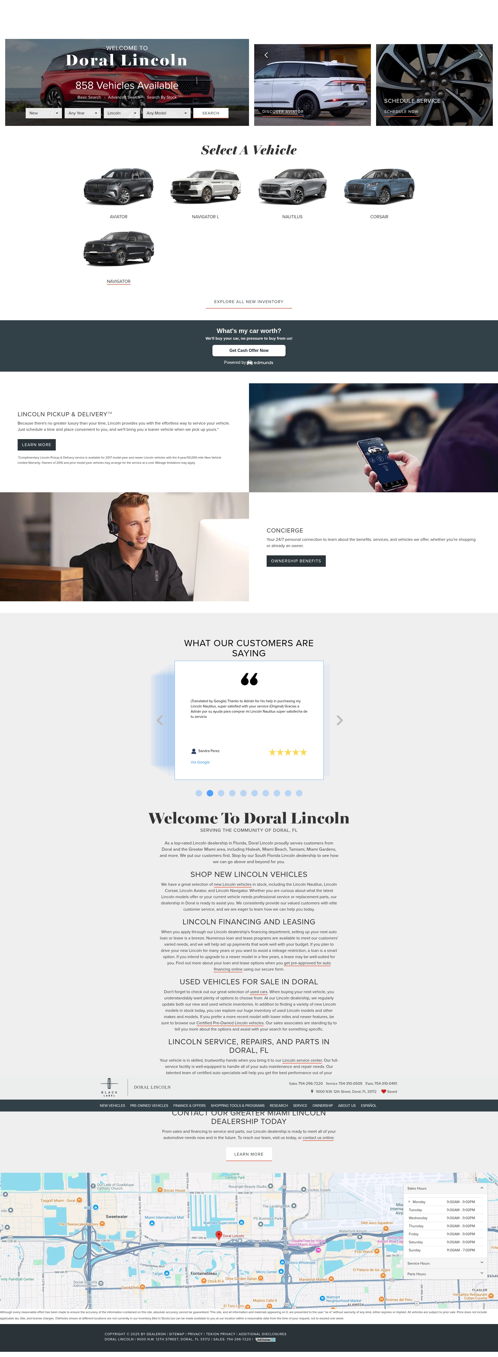 Screenshot of dorallincoln.com