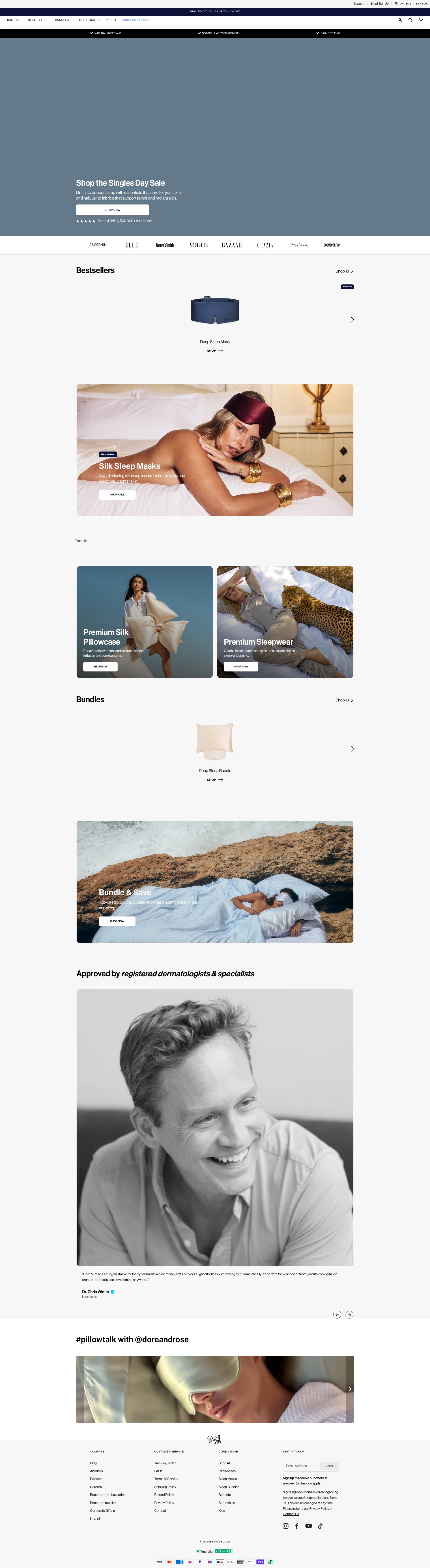 Screenshot of dore-rose.myshopify.com