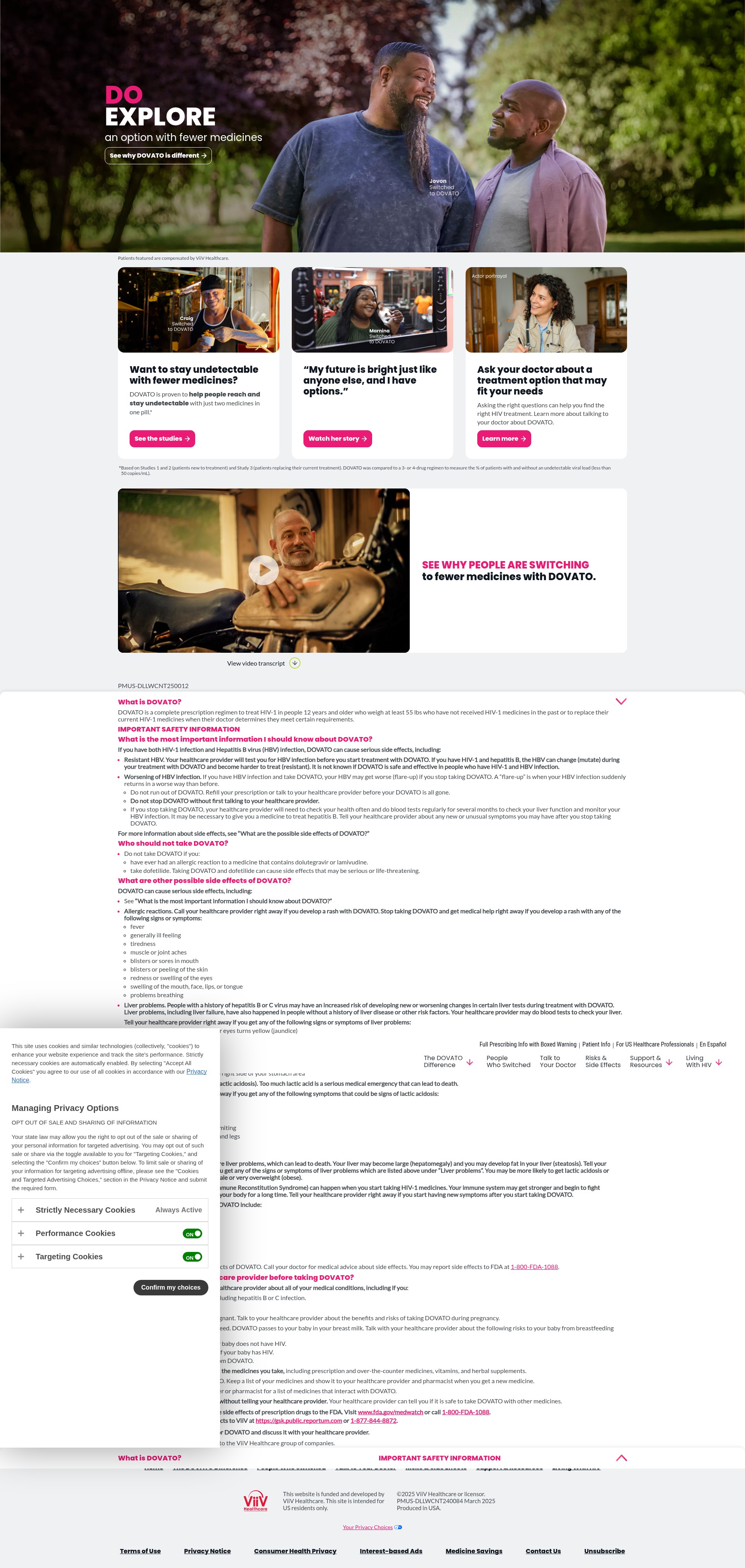 Screenshot of dovato.com